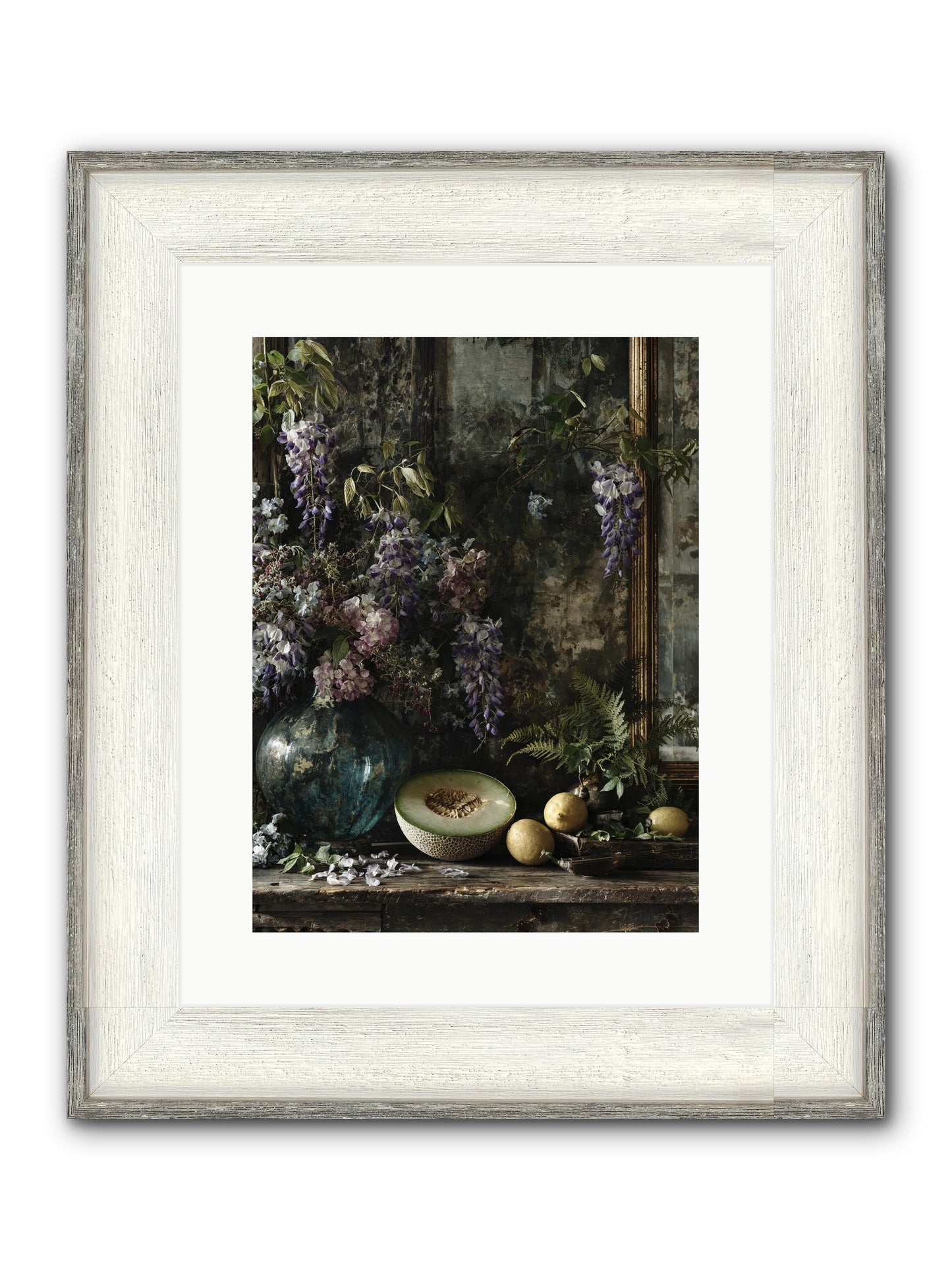 Florrie Framed Print - Driftwood White 12x16