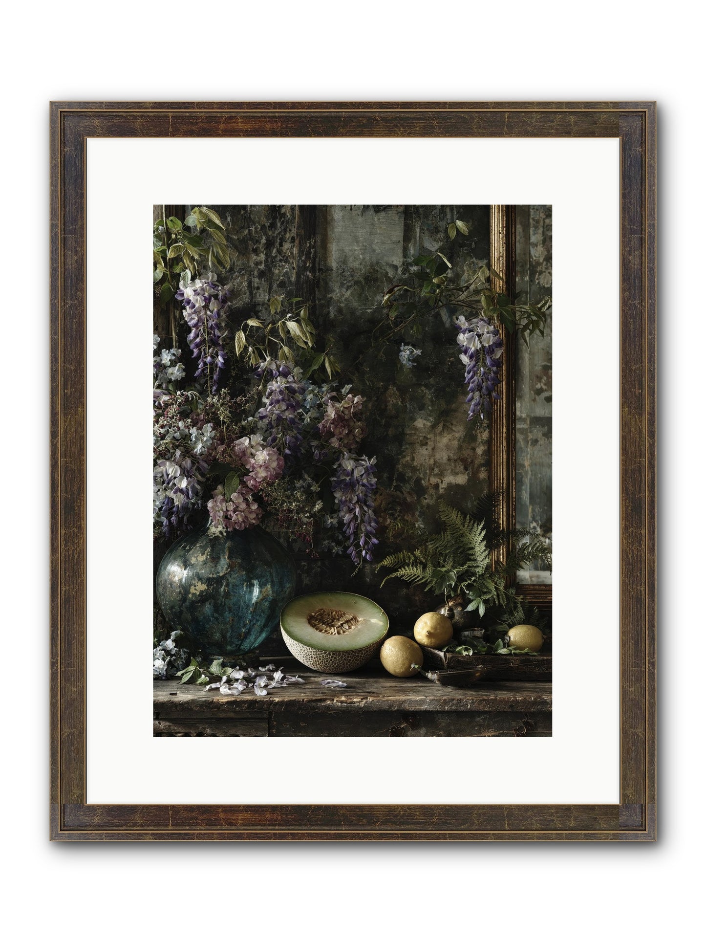 Florrie Framed Print - Slimwoods Black/Gold 12x16