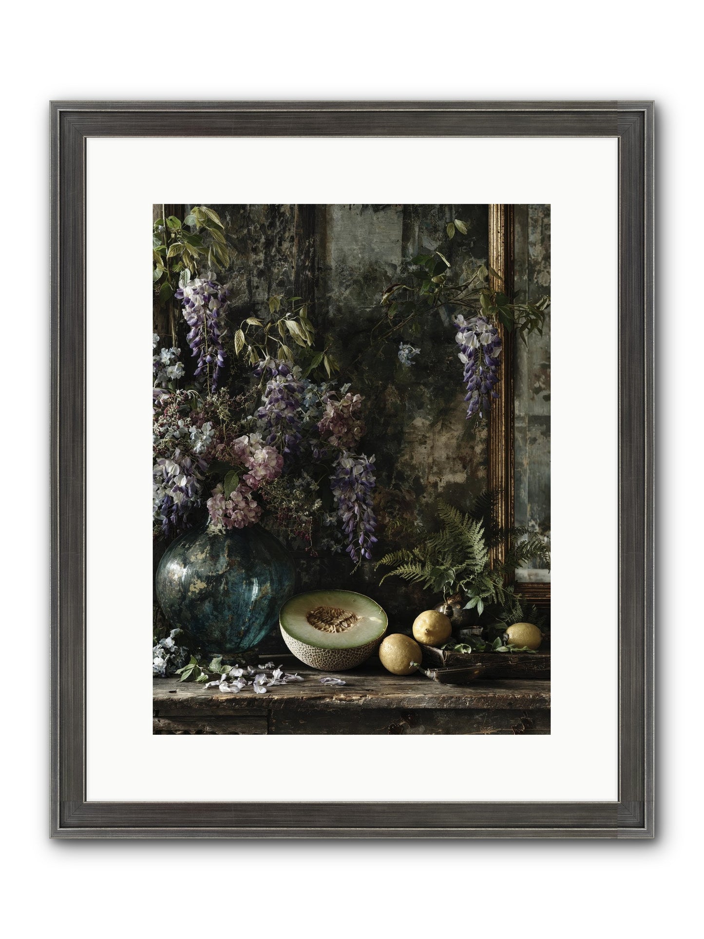 Florrie Framed Print - Slimwoods Black/Silver 12x16