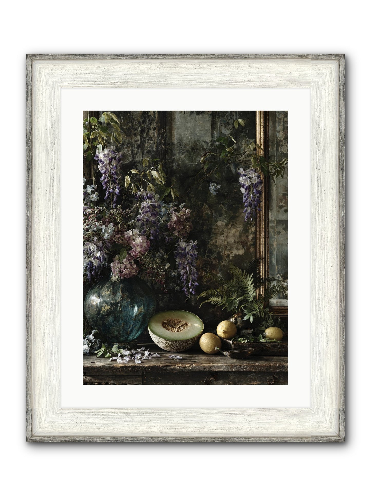 Florrie Framed Print - Driftwood White 18x24
