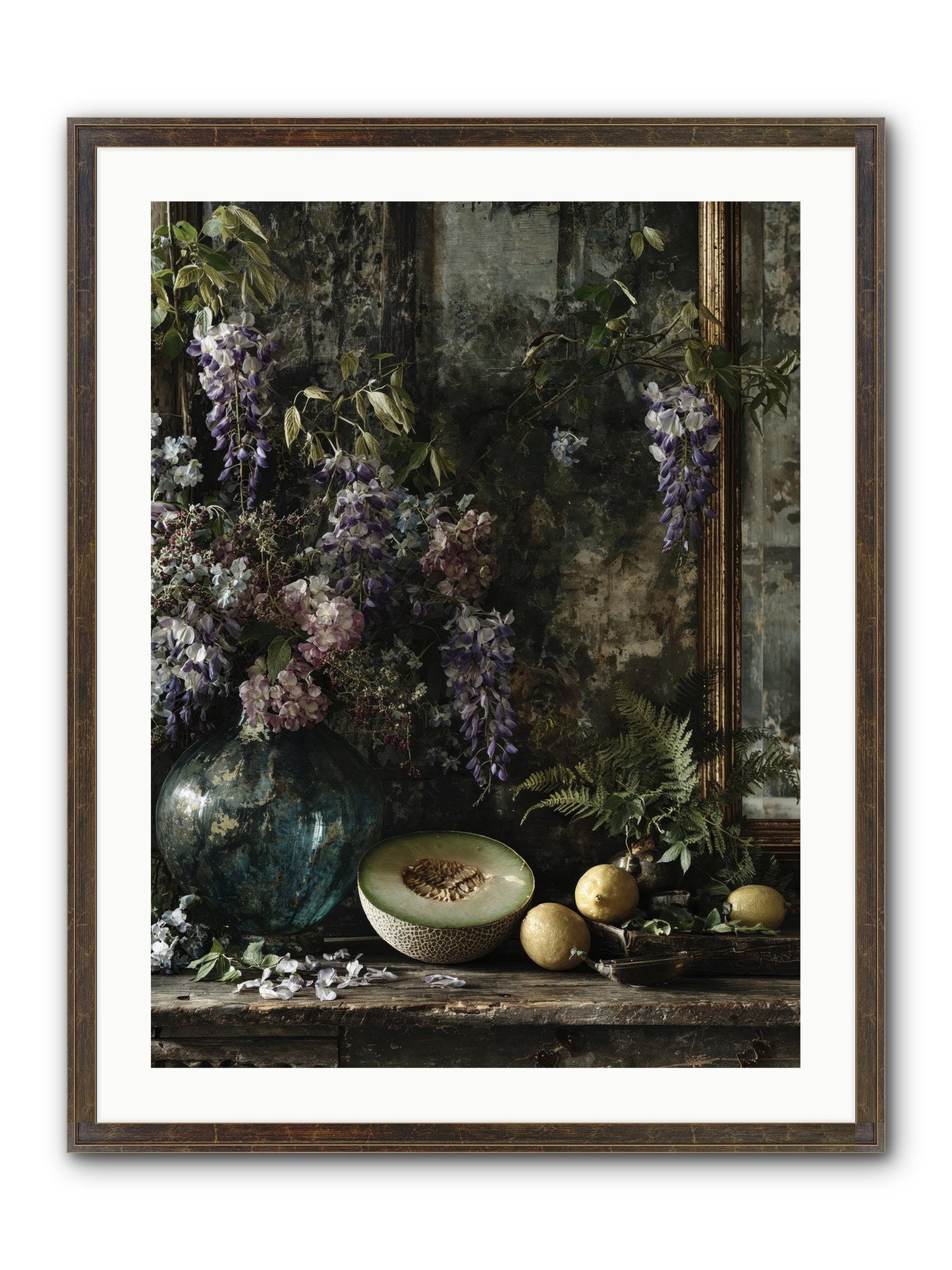 Florrie Framed Print - Slimwoods Black/Gold 24x32