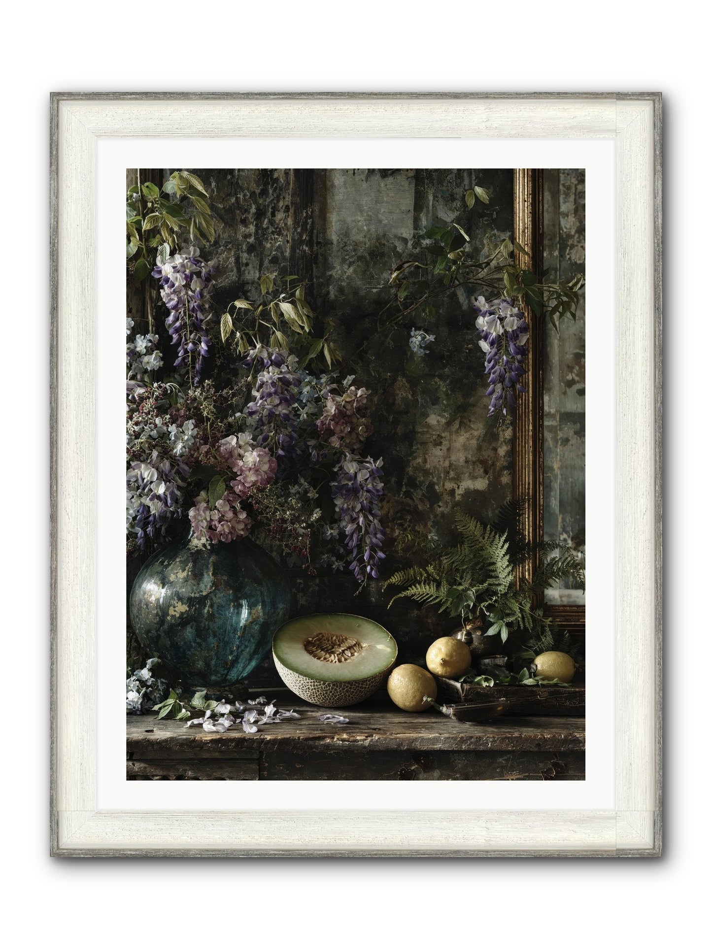Florrie Framed Print - Driftwood White 30x40