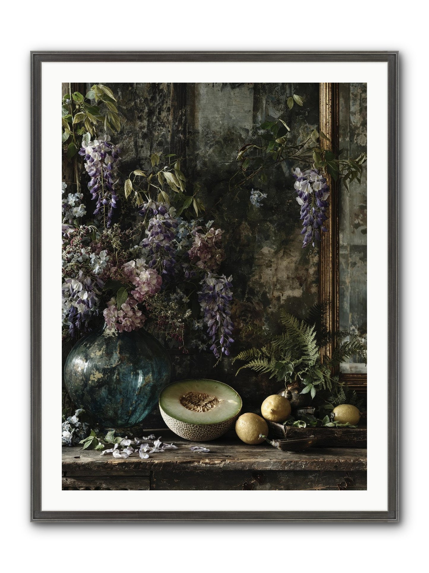 Florrie Framed Print - Slimwoods Black/Silver 30x40