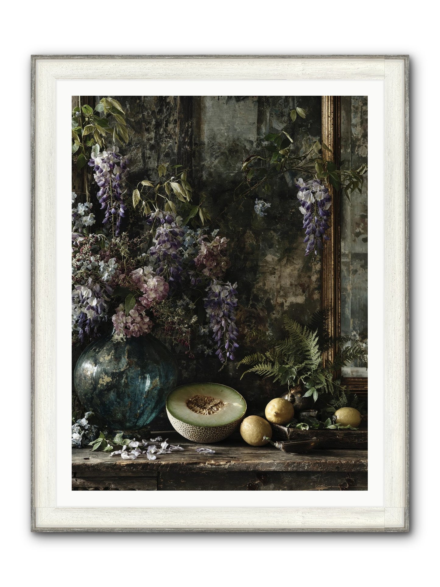 Florrie Framed Print - Driftwood White 36x48