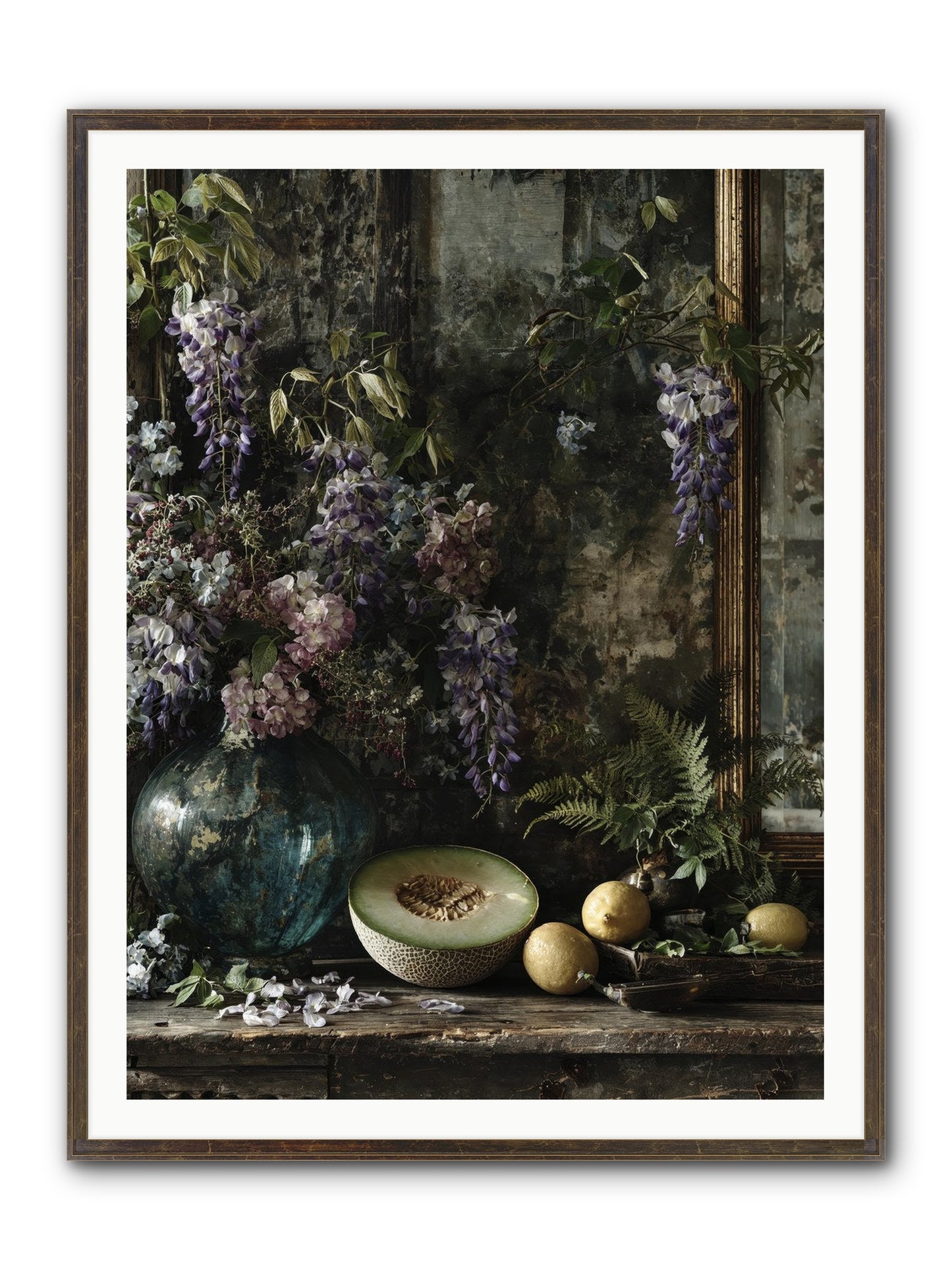 Florrie Framed Print - Slimwoods Black/Gold 36x48