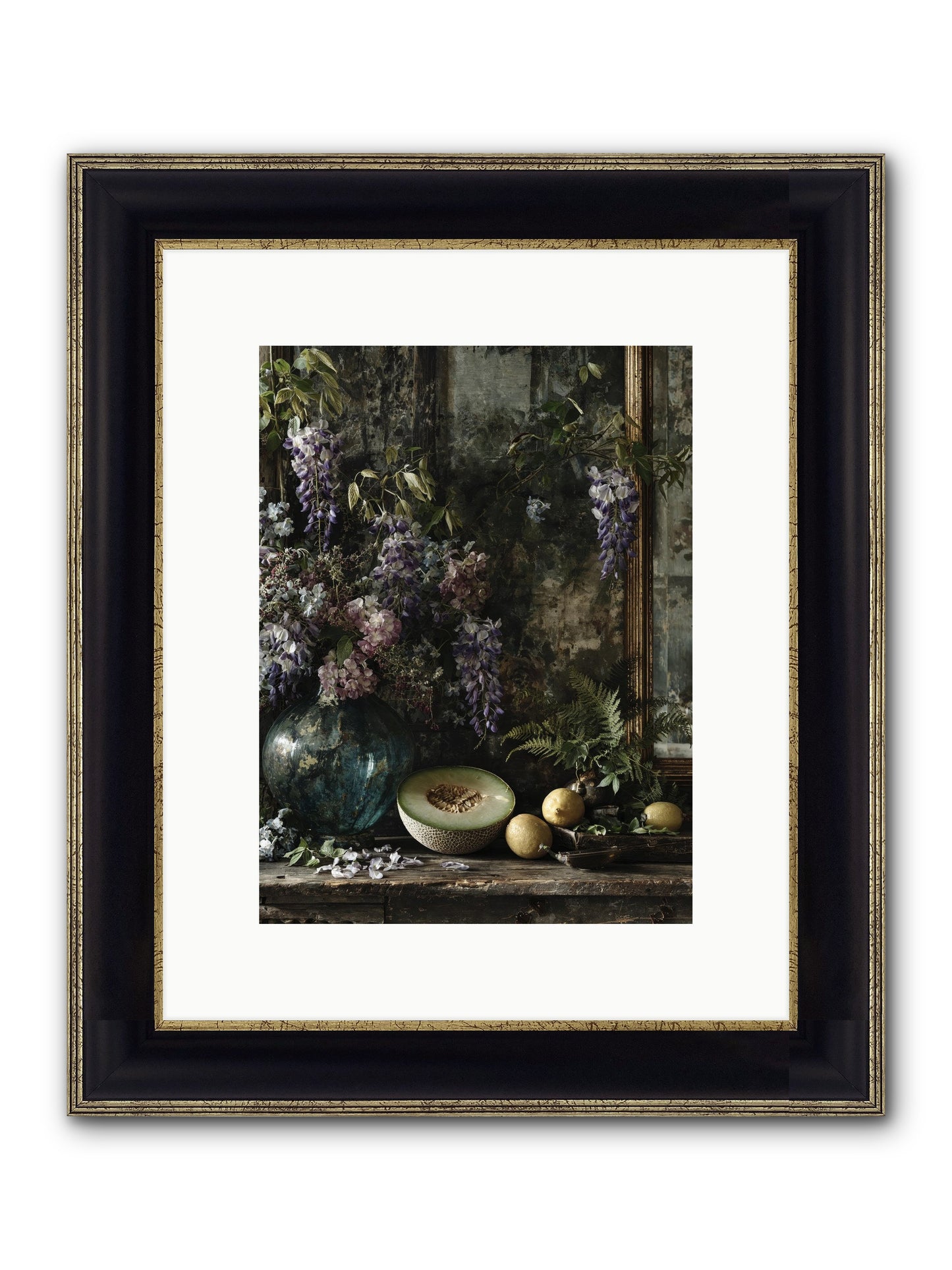 Florrie Framed Print - Black & Gold 9x12