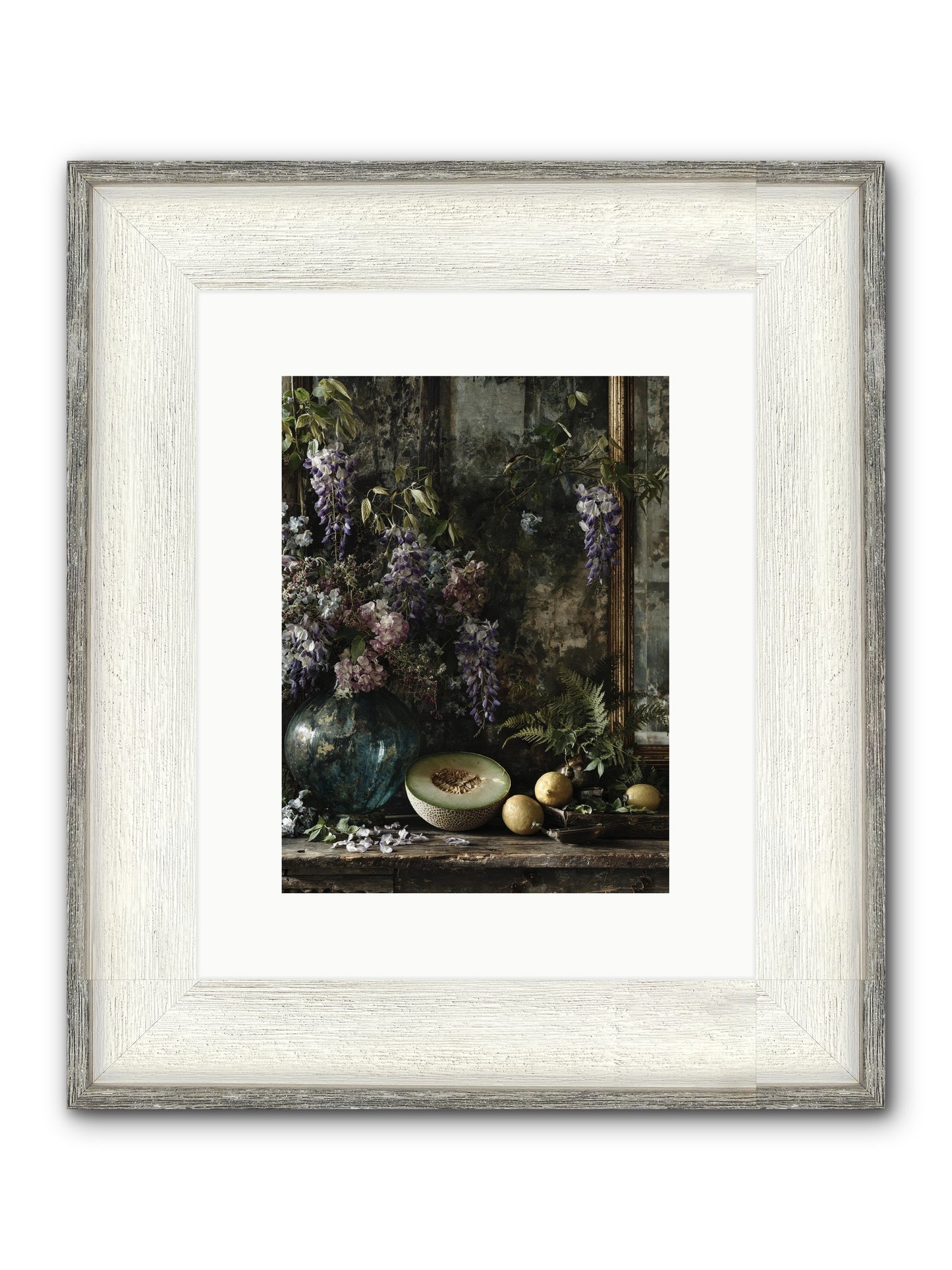 Florrie Framed Print - Driftwood White 9x12