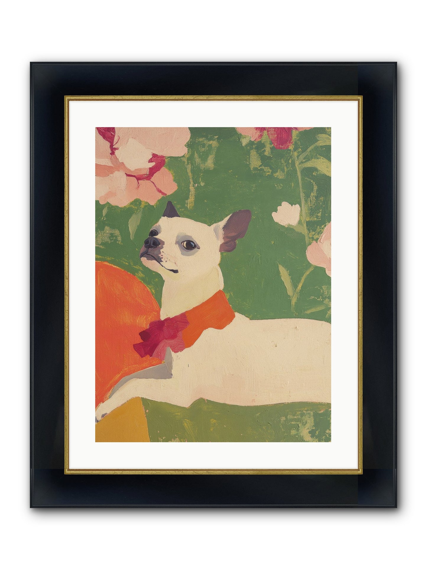 Flower Child Framed Print - Wide Black w/Gold 18x24