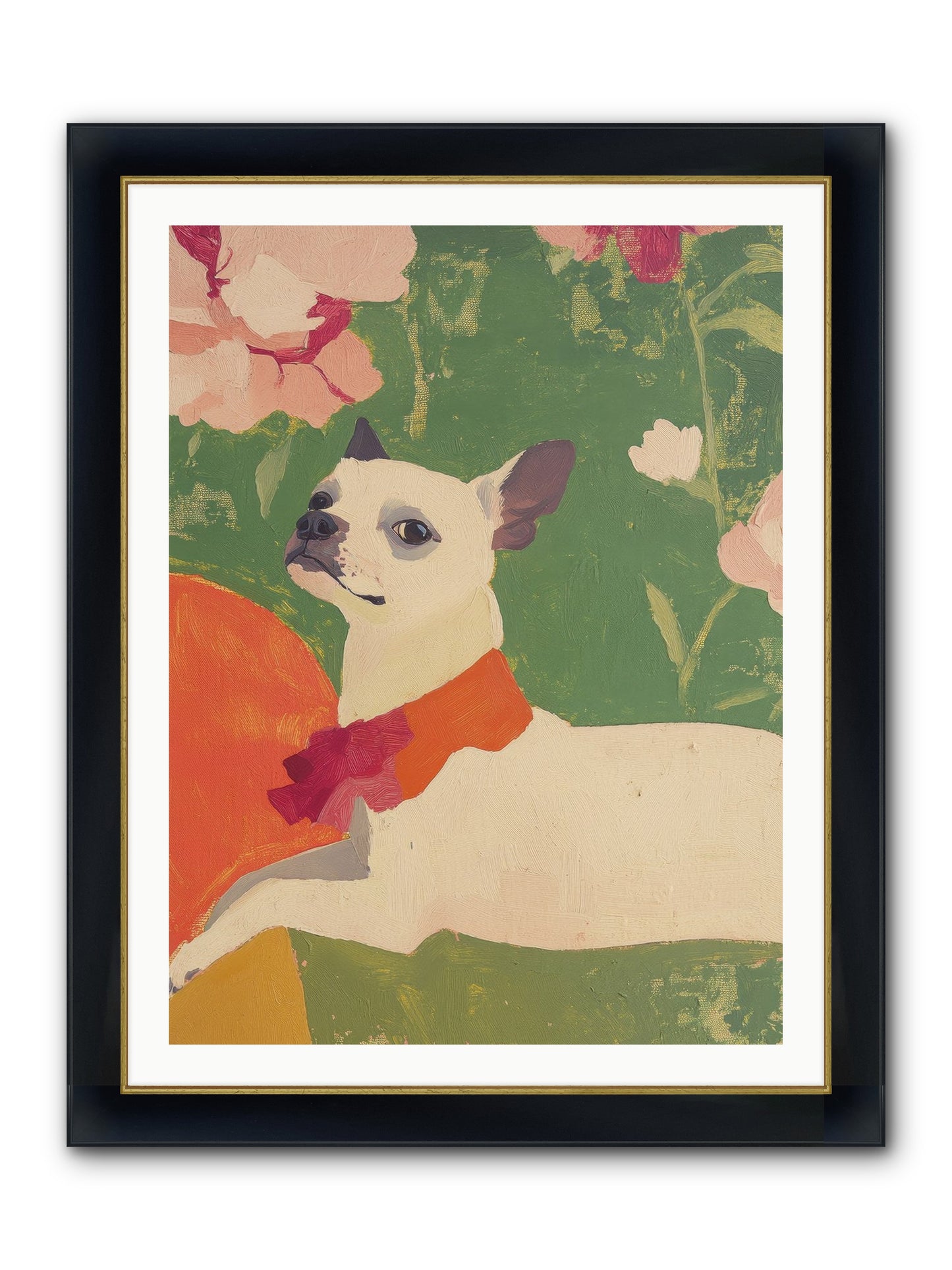 Flower Child Framed Print - Wide Black w/Gold 30x40