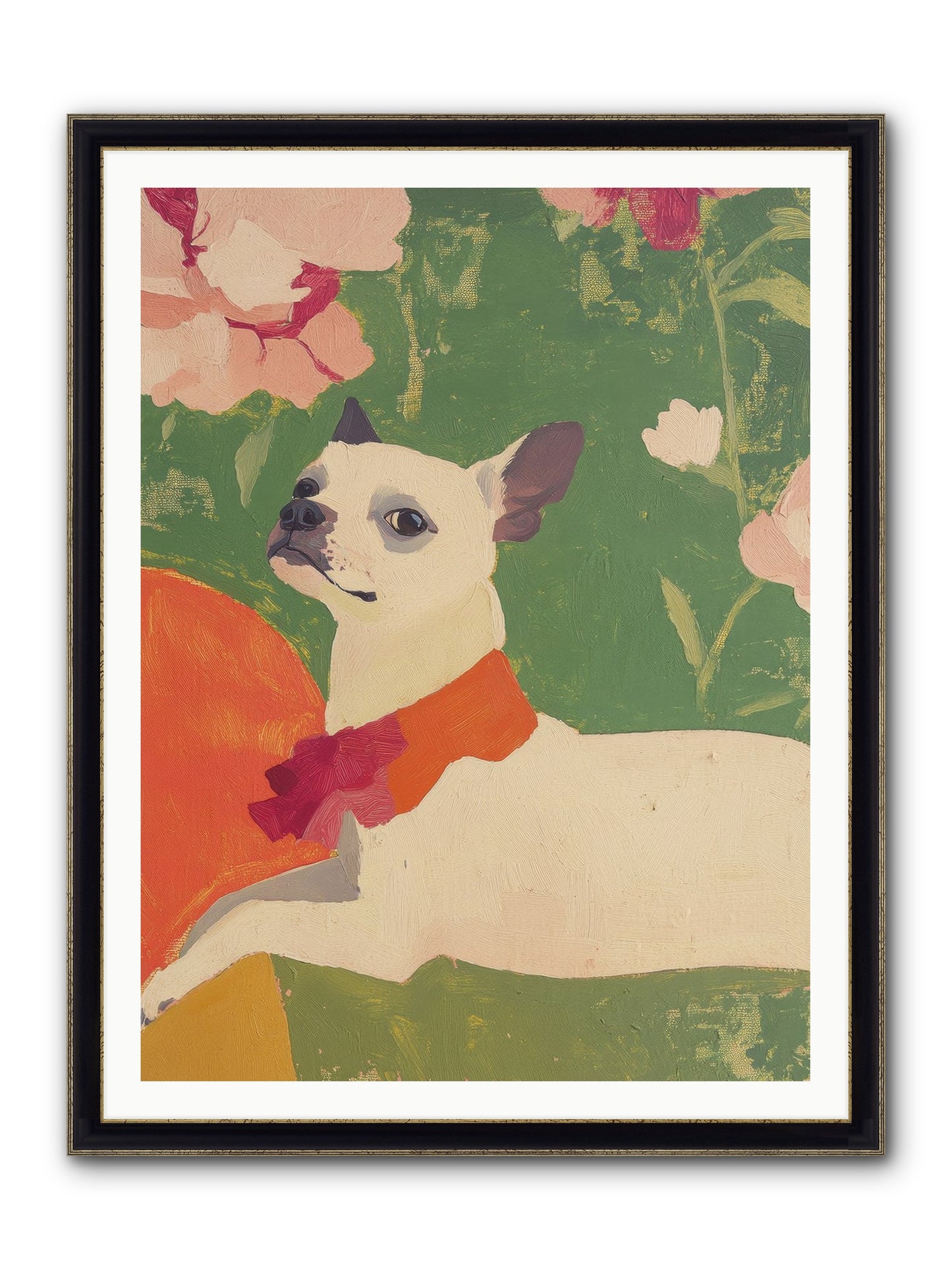 Flower Child Framed Print - Black & Gold 36x48