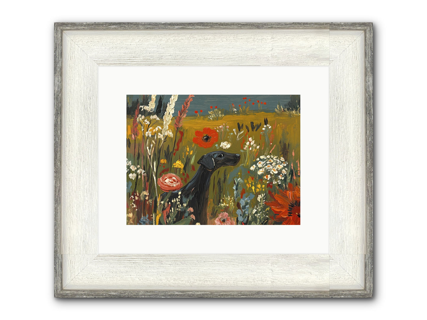 Flowers For My Love Framed Print - Driftwood White 12x9
