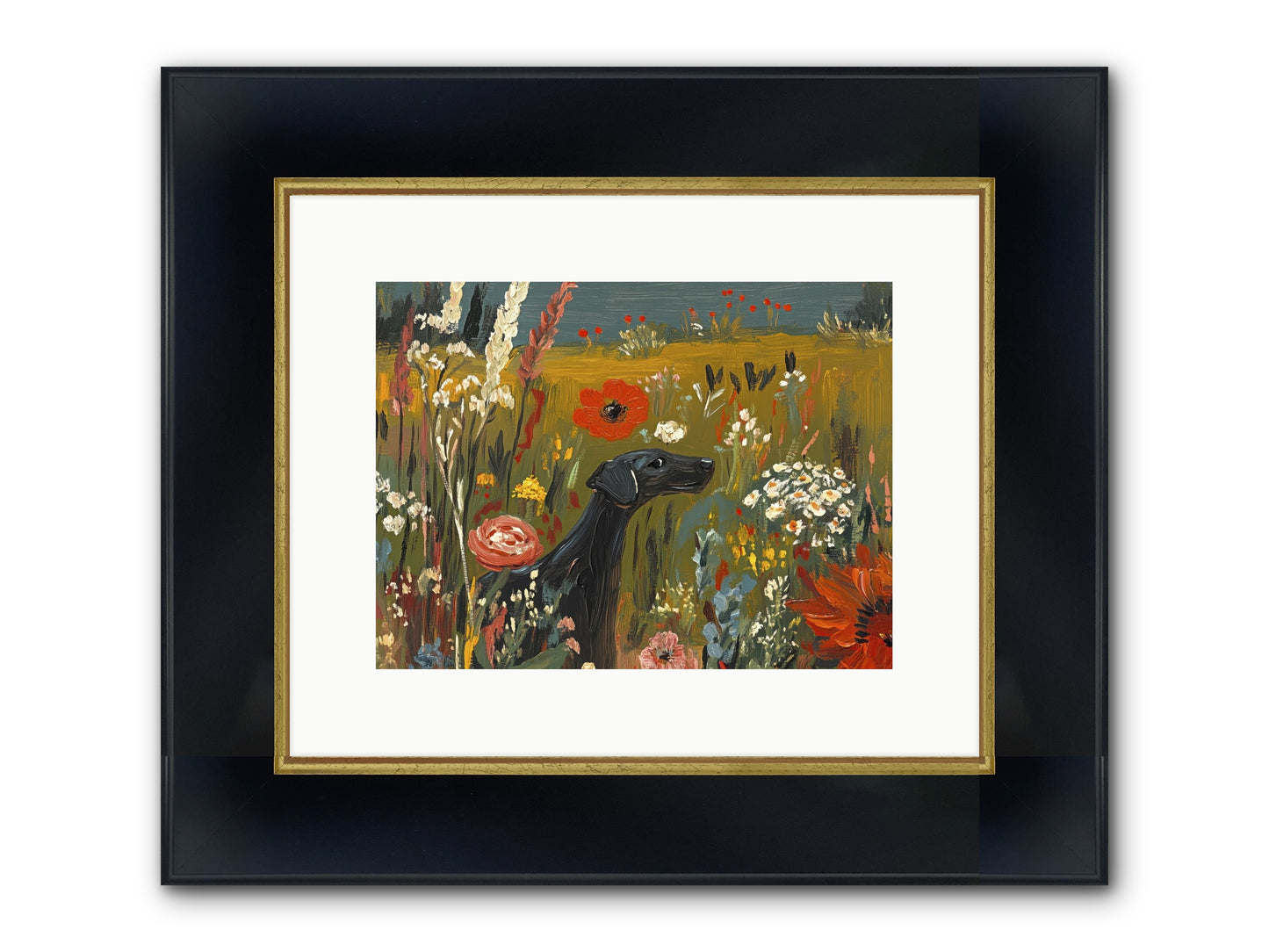 Flowers For My Love Framed Print - Wide Black w/Gold 12x9