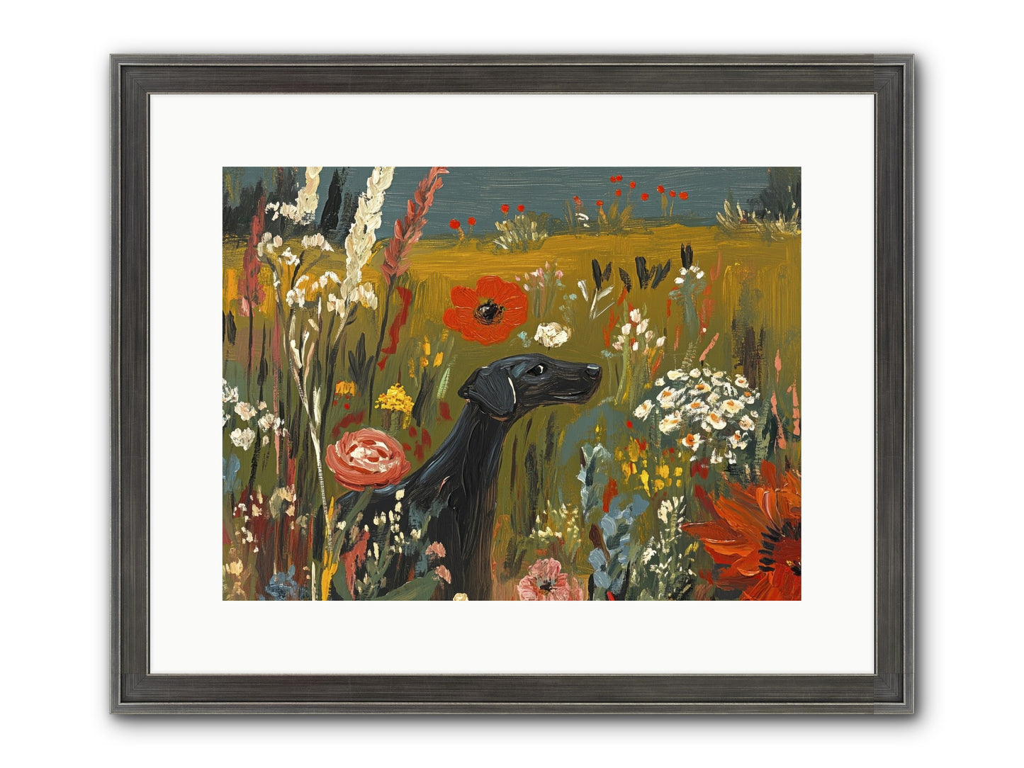 Flowers For My Love Framed Print - Slimwoods Black/Silver 16x12