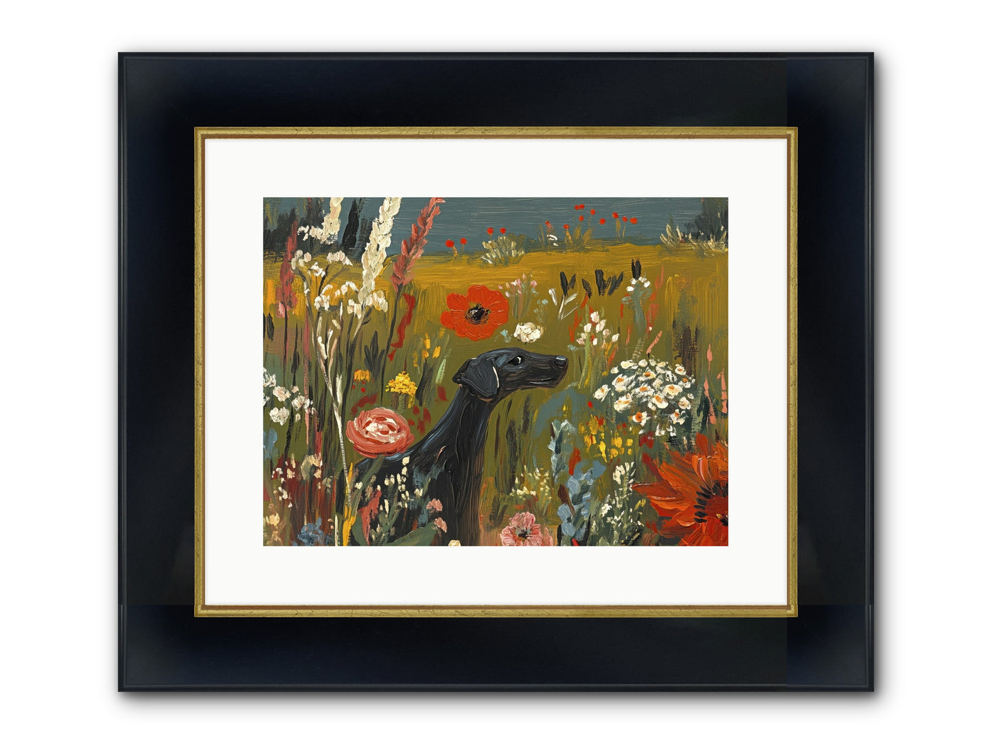 Flowers For My Love Framed Print - Wide Black w/Gold 16x12