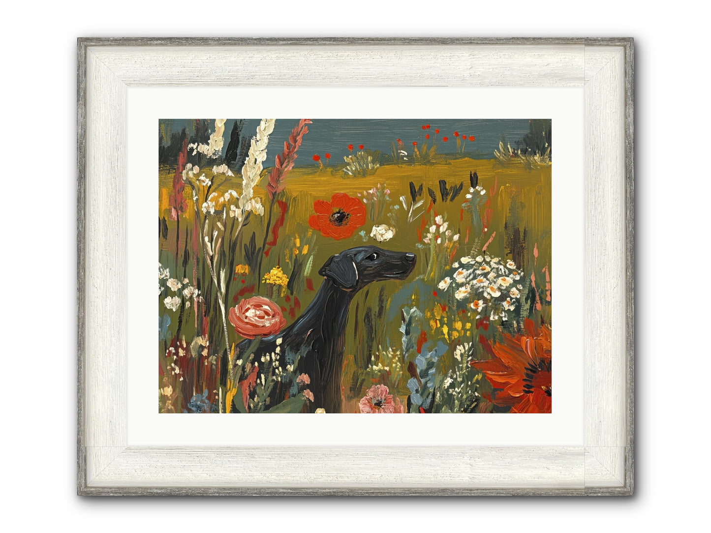 Flowers For My Love Framed Print - Driftwood White 24x18