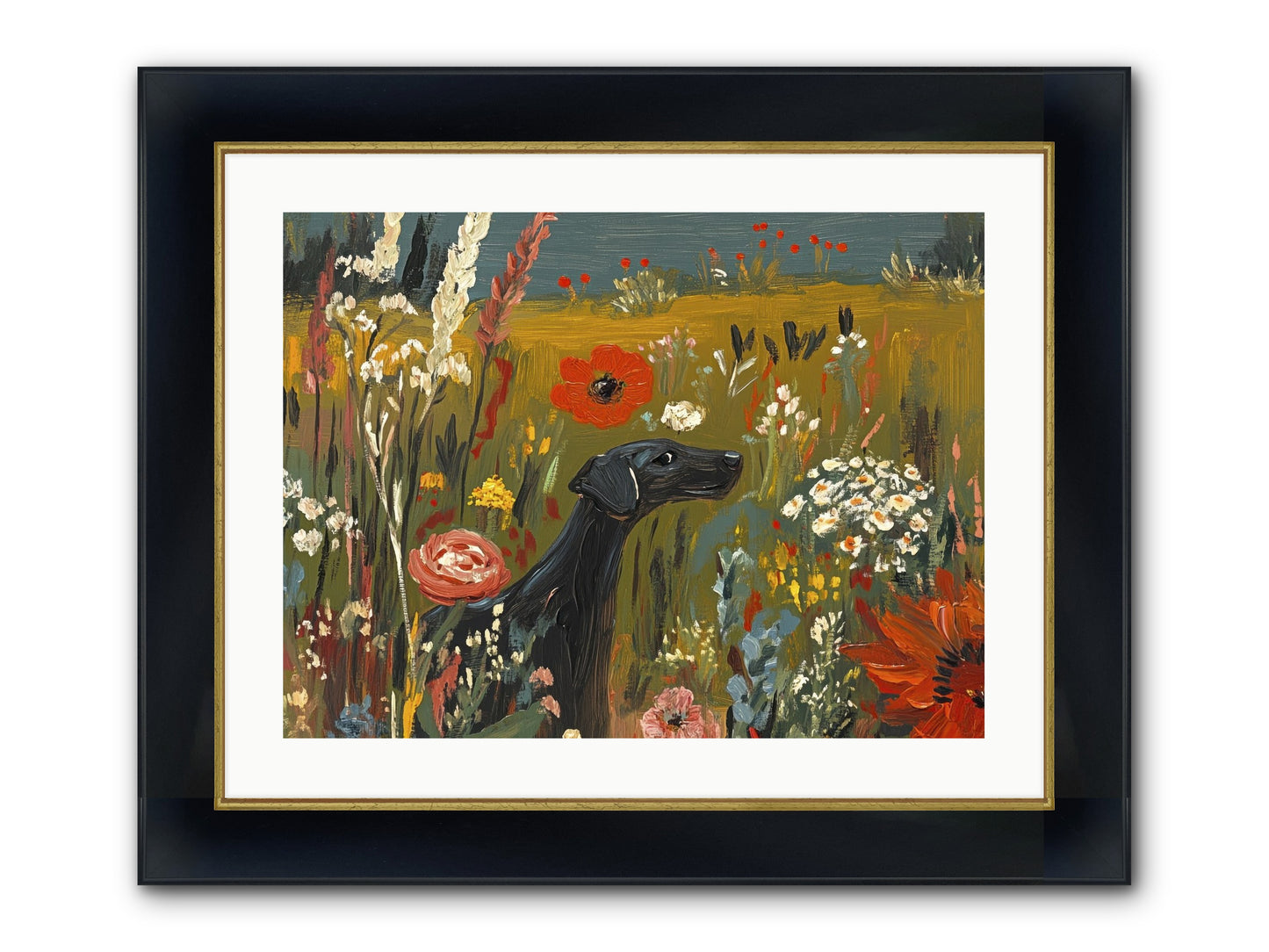 Flowers For My Love Framed Print - Wide Black w/Gold 24x18