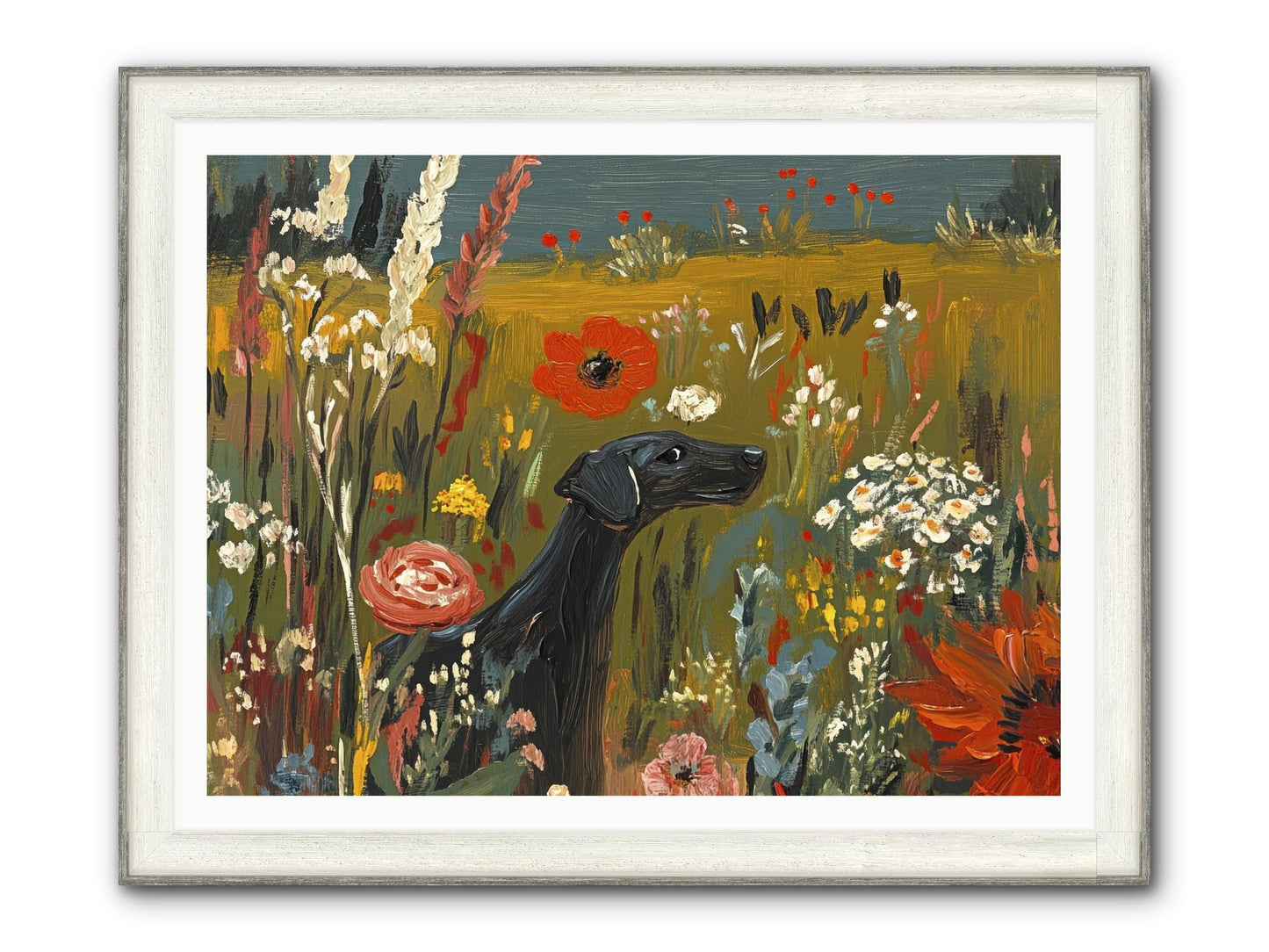 Flowers For My Love Framed Print - Driftwood White 48x36