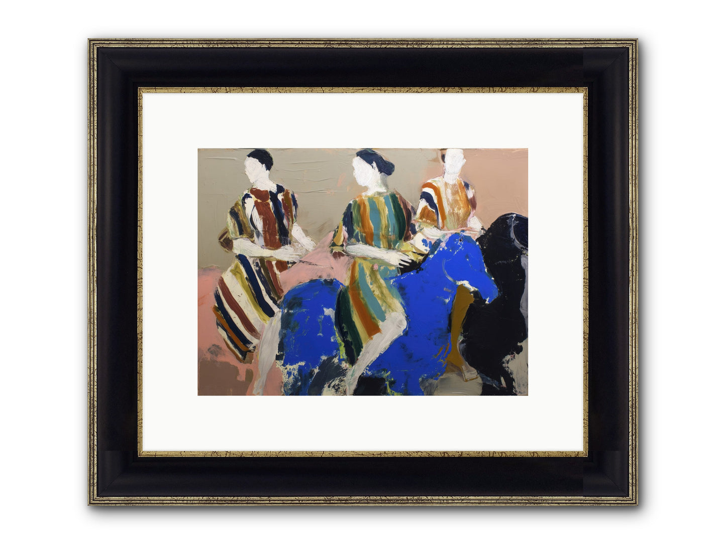 Folded Dawn Framed Print - Black & Gold 12x9