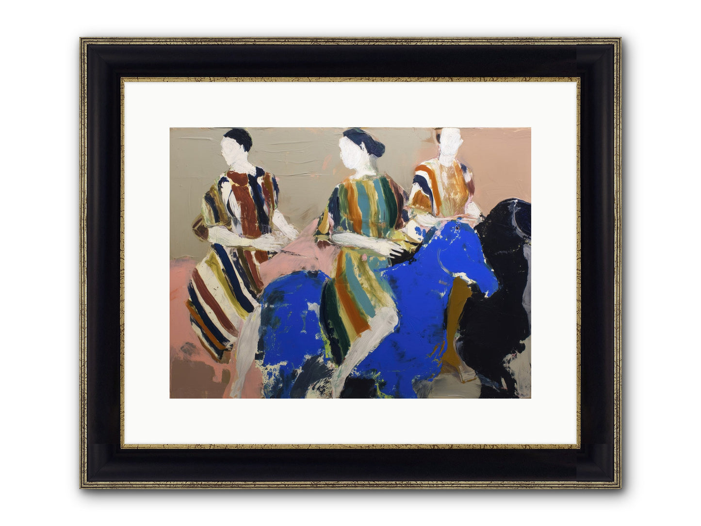 Folded Dawn Framed Print - Black & Gold 16x12