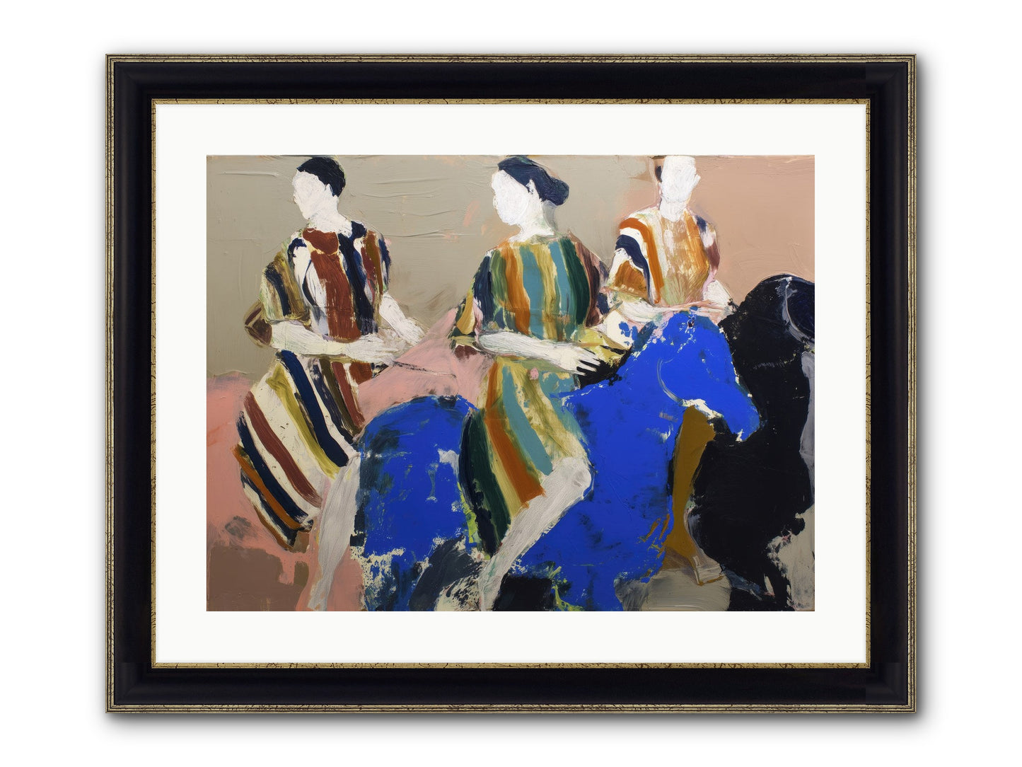 Folded Dawn Framed Print - Black & Gold 24x18