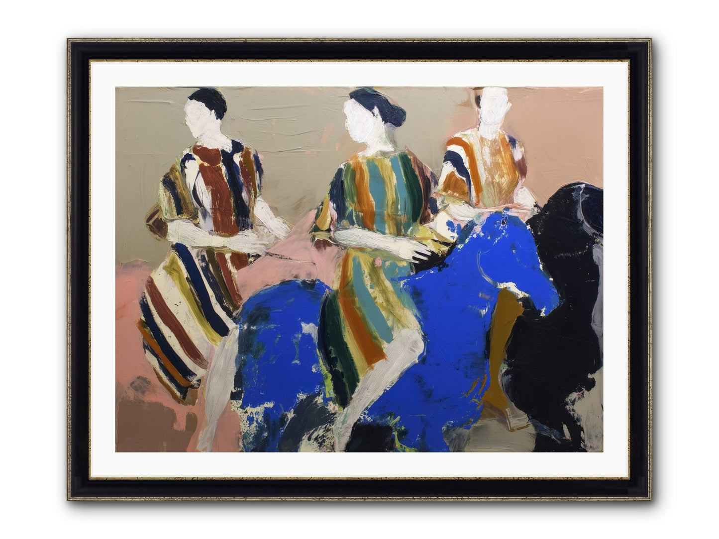 Folded Dawn Framed Print - Black & Gold 40x30