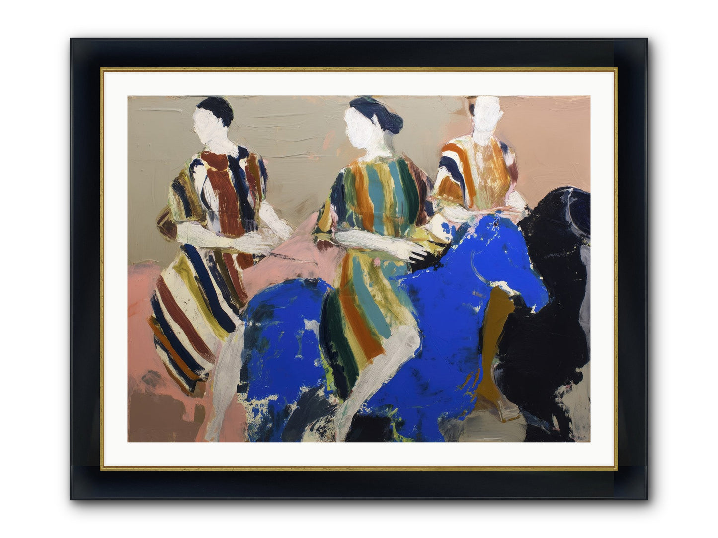 Folded Dawn Framed Print - Wide Black w/Gold 40x30