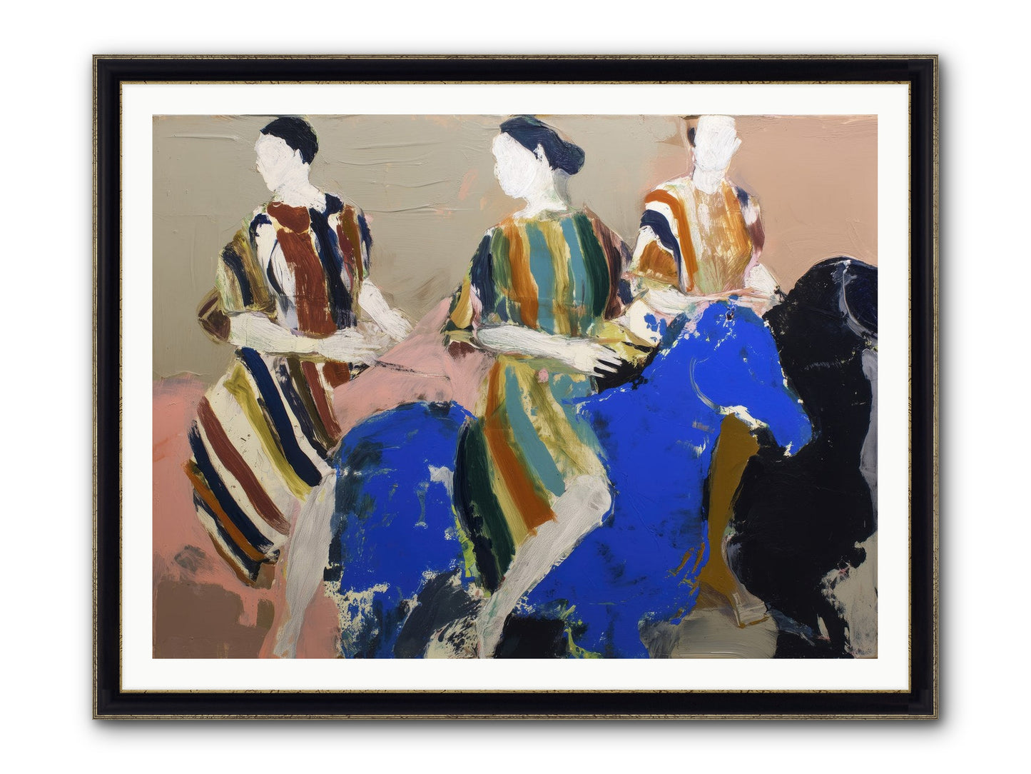 Folded Dawn Framed Print - Black & Gold 48x36