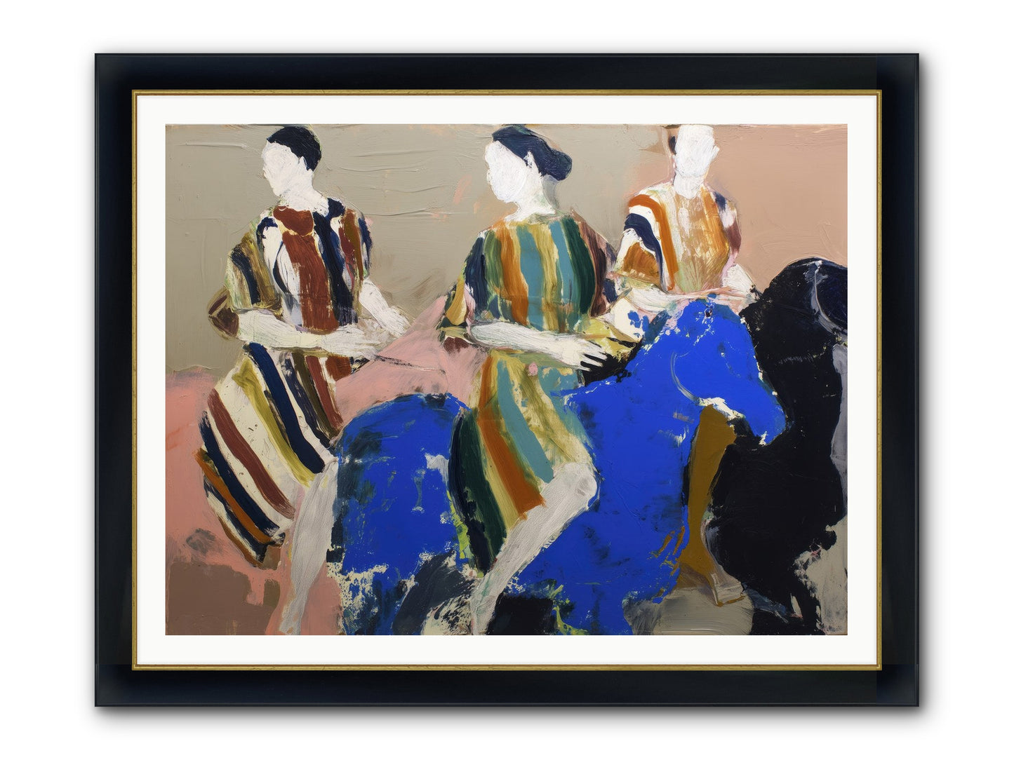 Folded Dawn Framed Print - Wide Black w/Gold 48x36