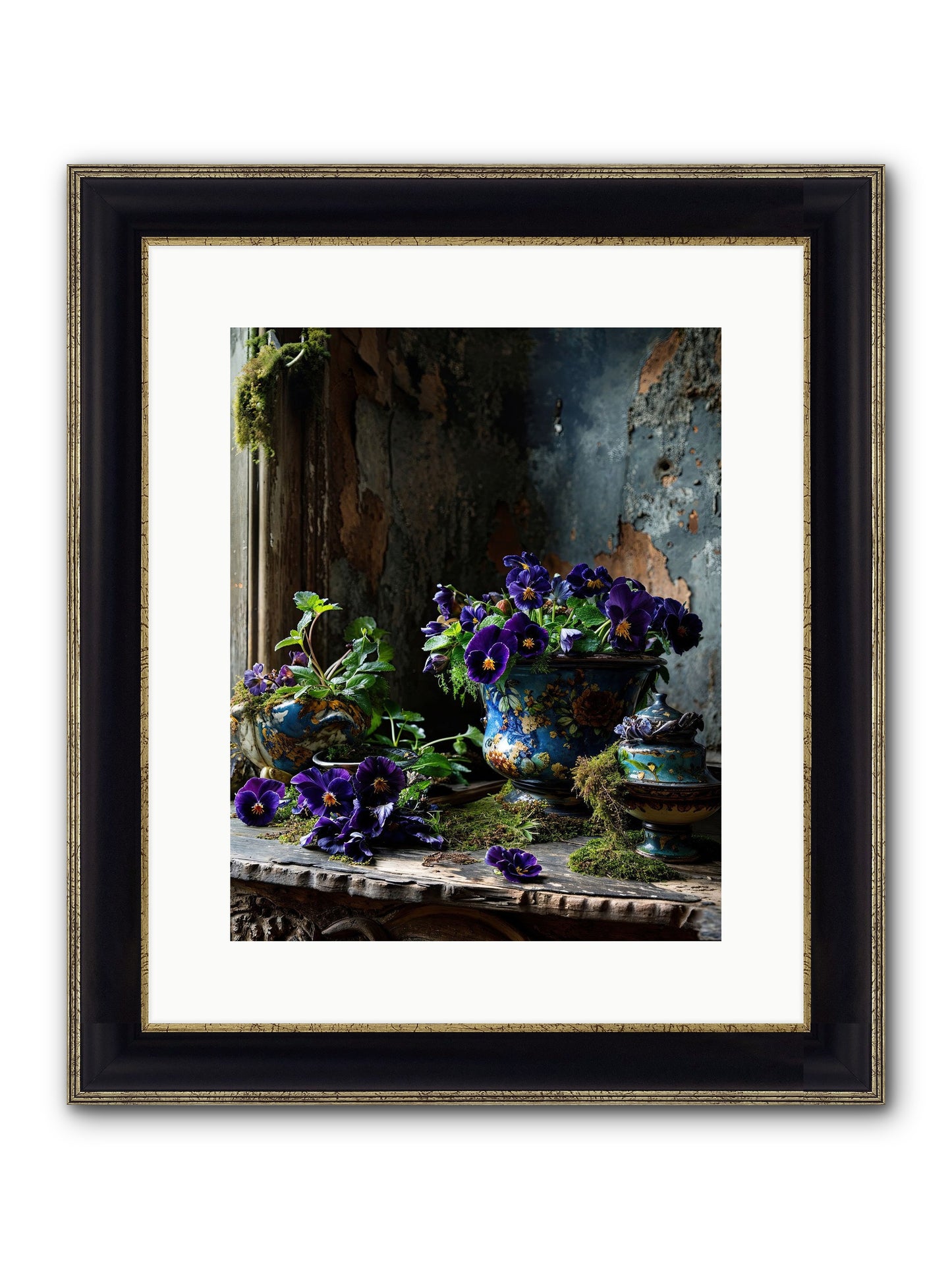 Folly's Fare Framed Print - Black & Gold 12x15