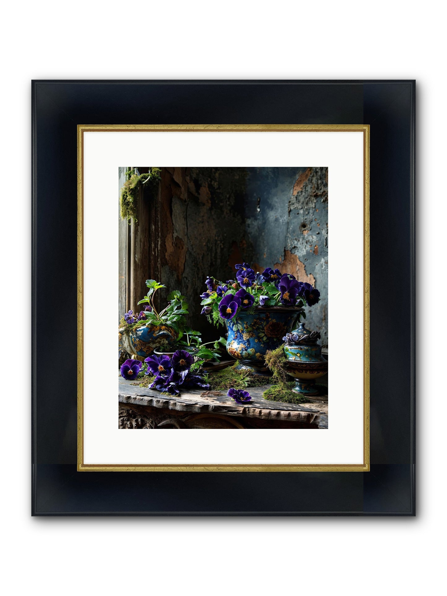 Folly's Fare Framed Print - Wide Black w/Gold 12x15