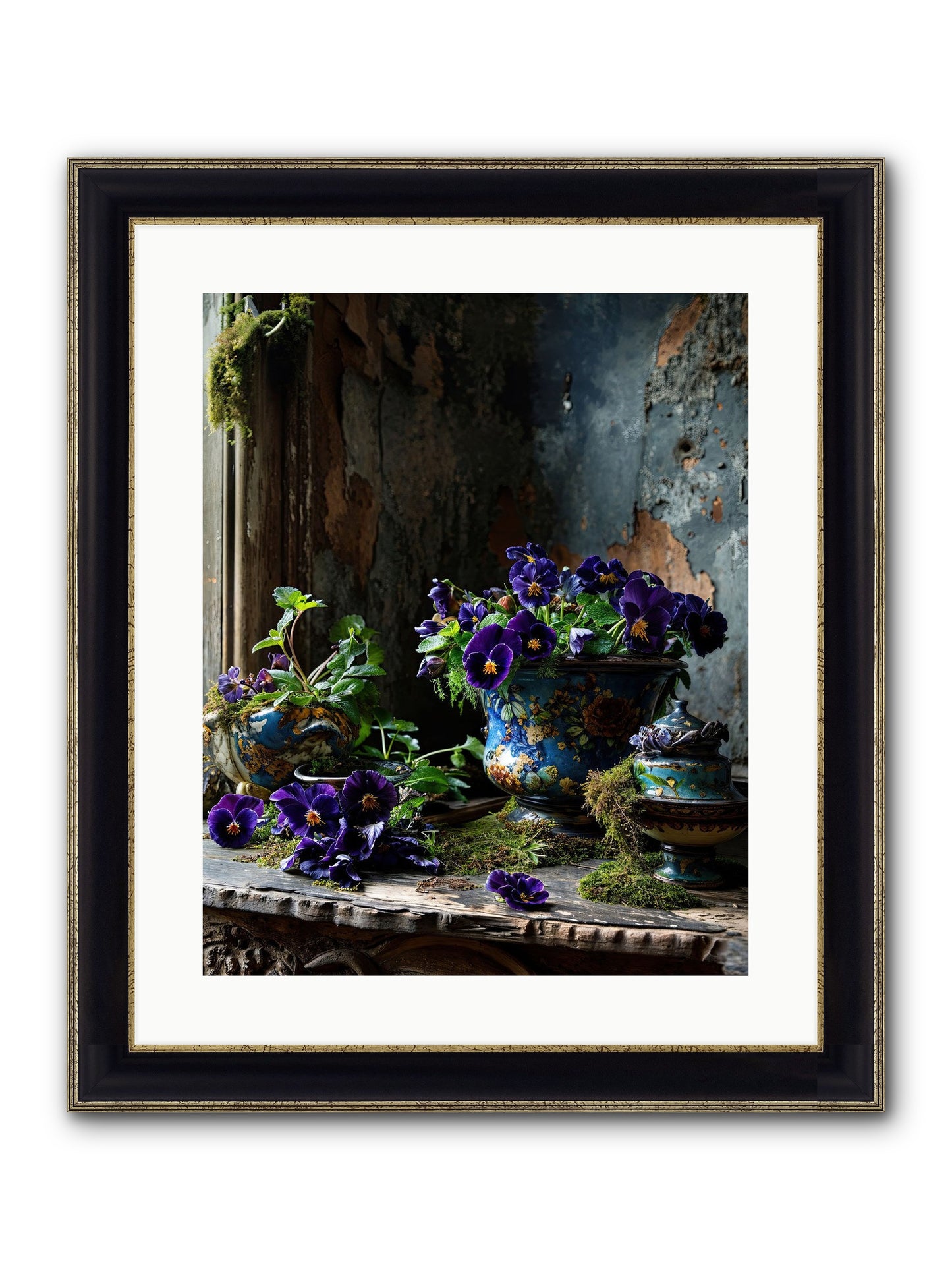 Folly's Fare Framed Print - Black & Gold 16x20