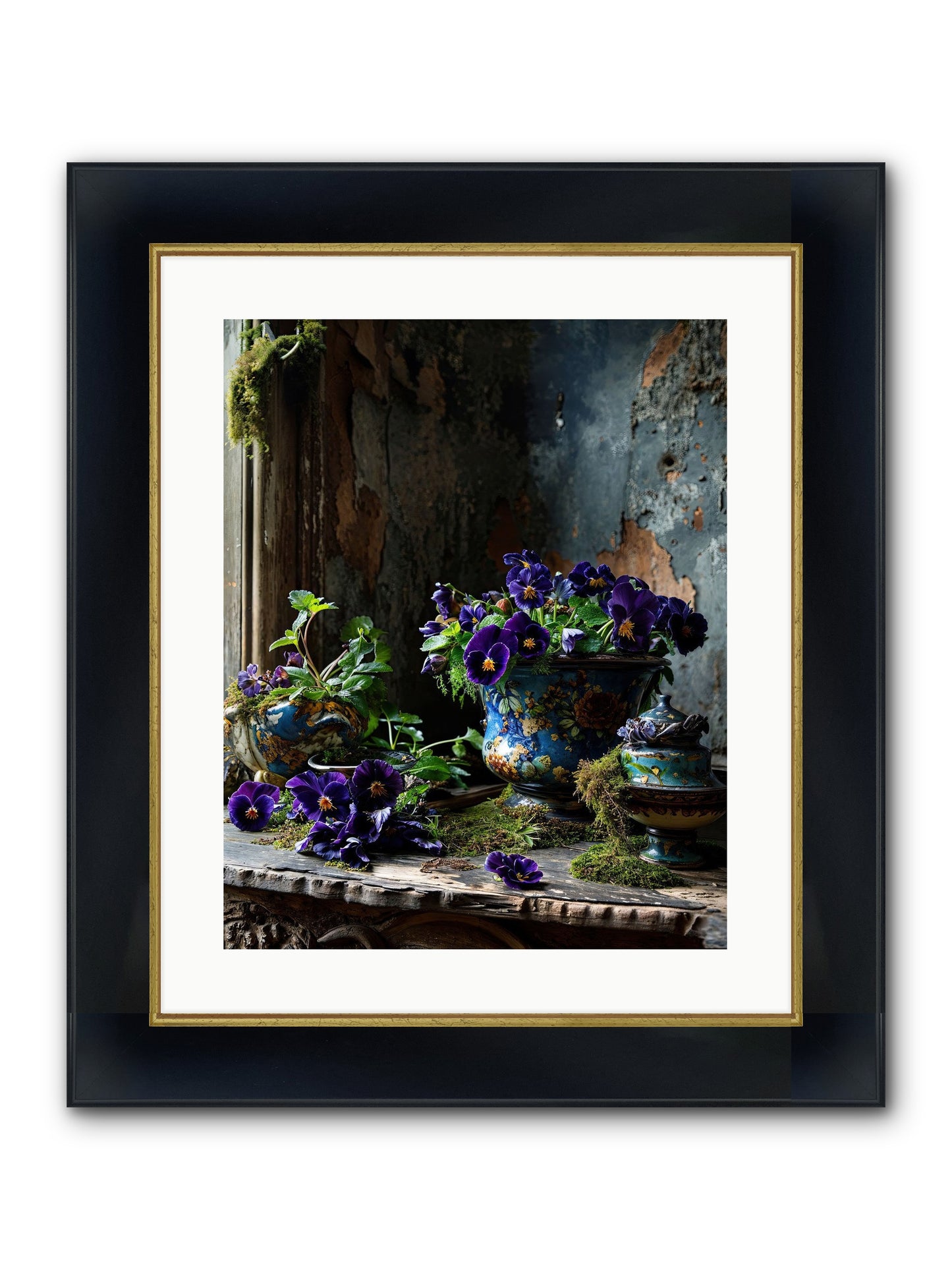 Folly's Fare Framed Print - Wide Black w/Gold 16x20