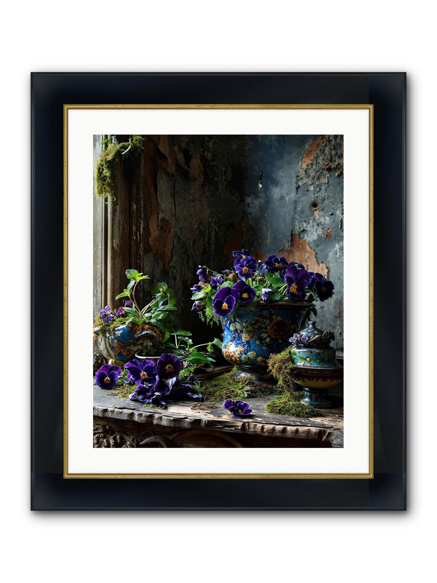 Folly's Fare Framed Print - Wide Black w/Gold 20x25