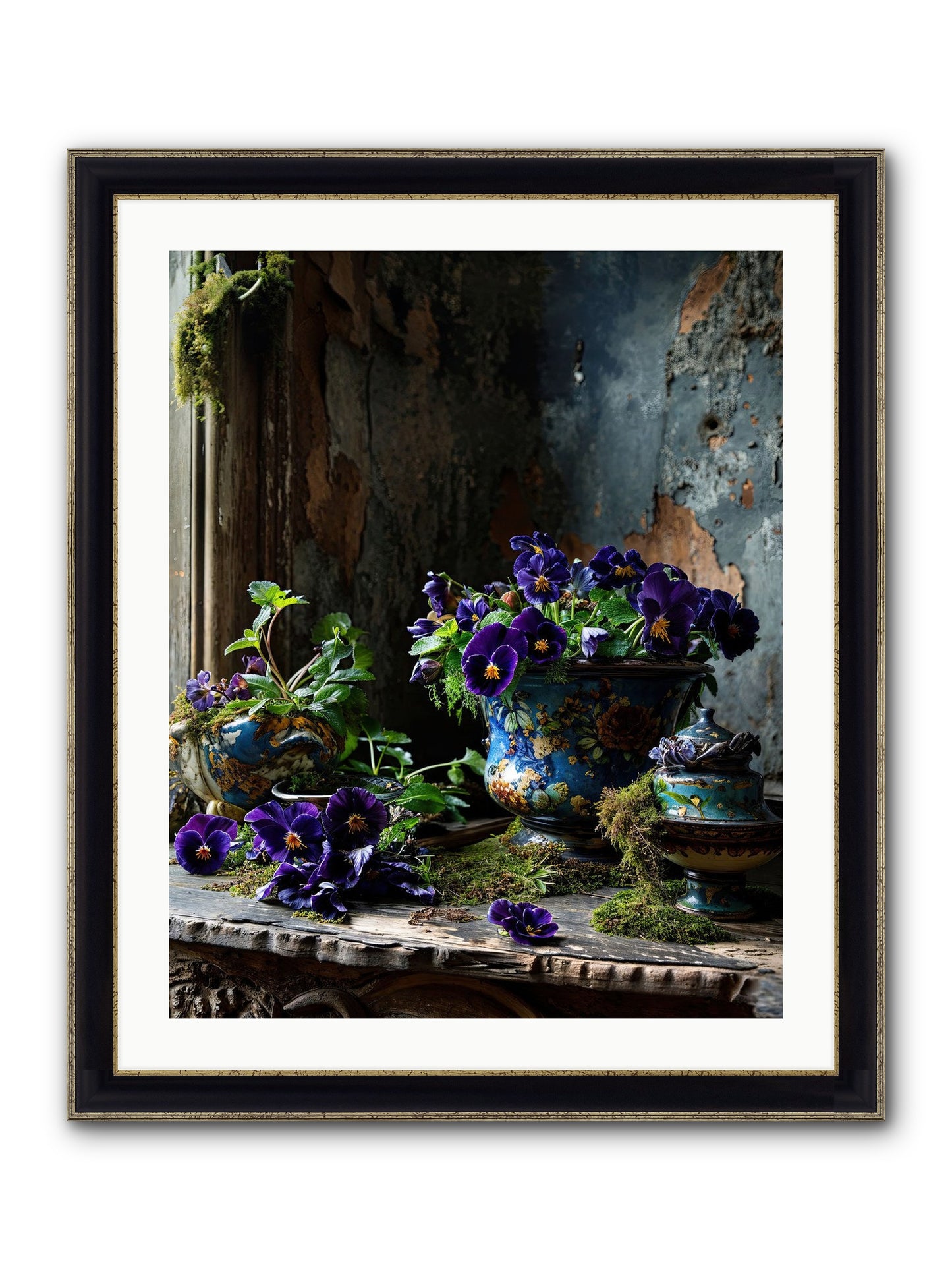 Folly's Fare Framed Print - Black & Gold 24x30