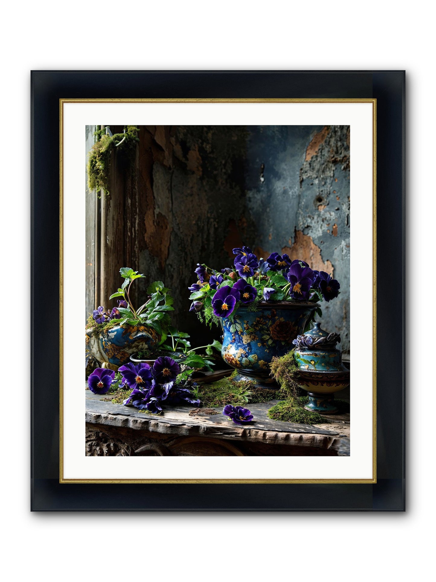 Folly's Fare Framed Print - Wide Black w/Gold 24x30