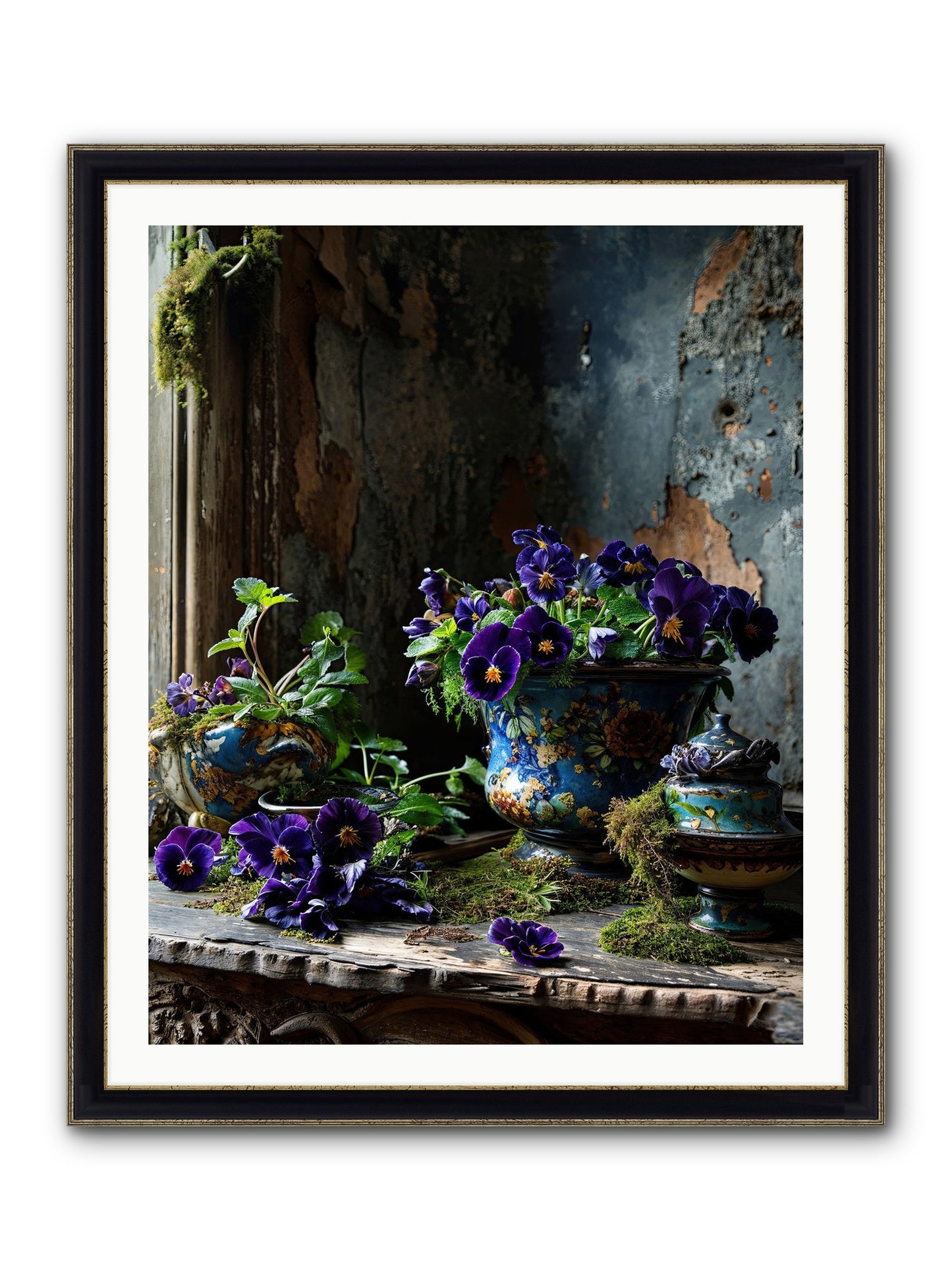 Folly's Fare Framed Print - Black & Gold 32x40