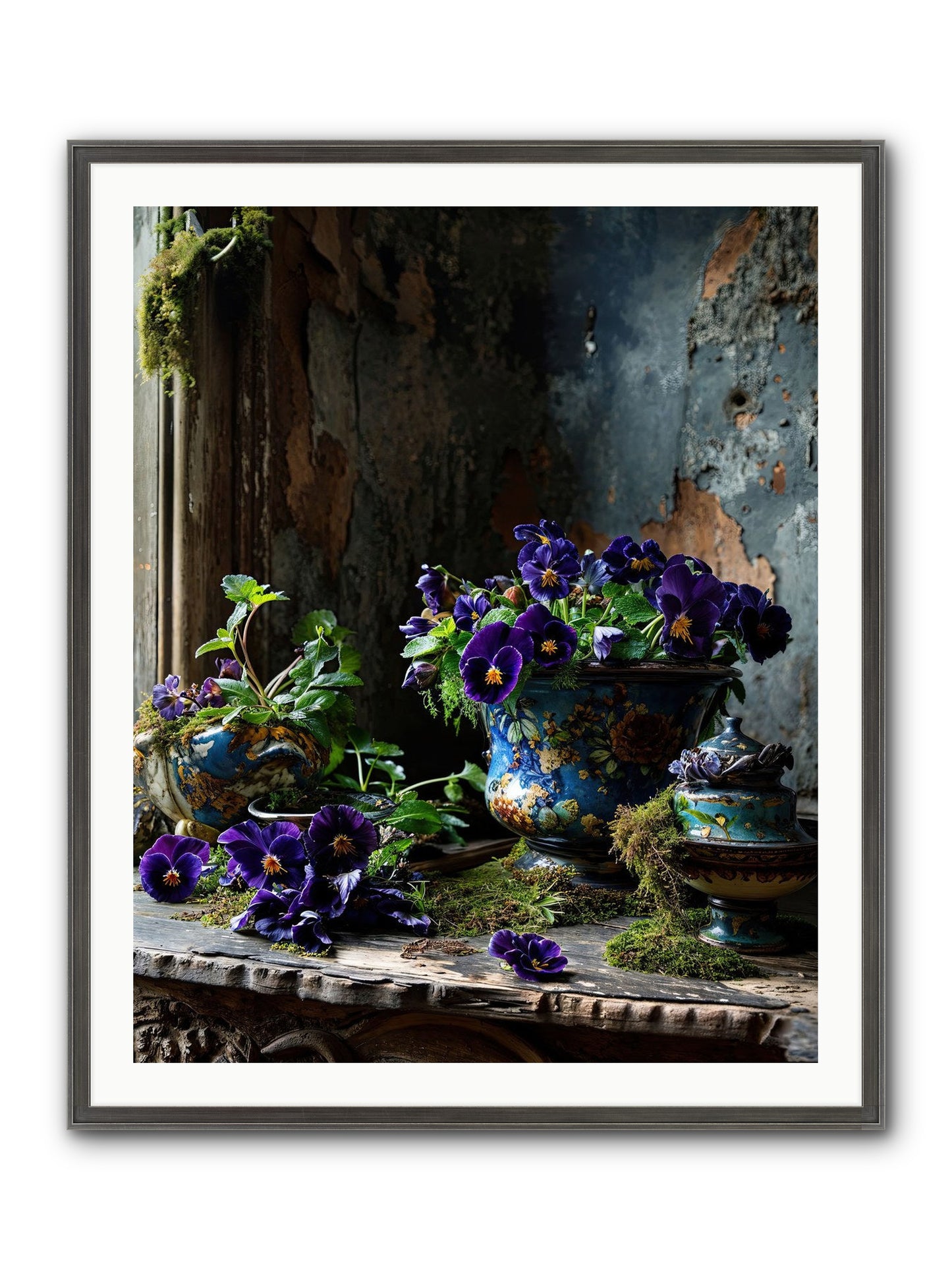 Folly's Fare Framed Print - Slimwoods Black/Silver 32x40