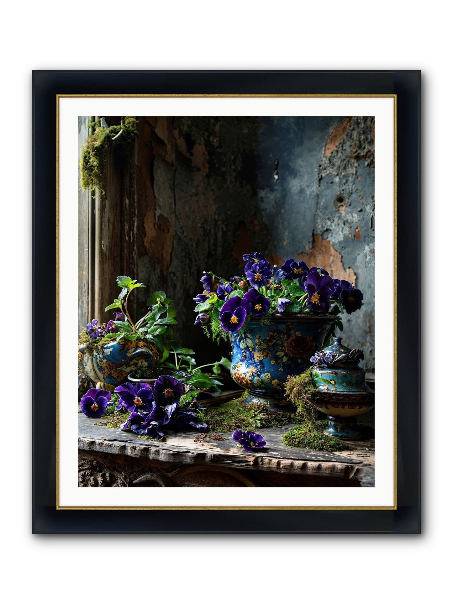 Folly's Fare Framed Print - Wide Black w/Gold 32x40