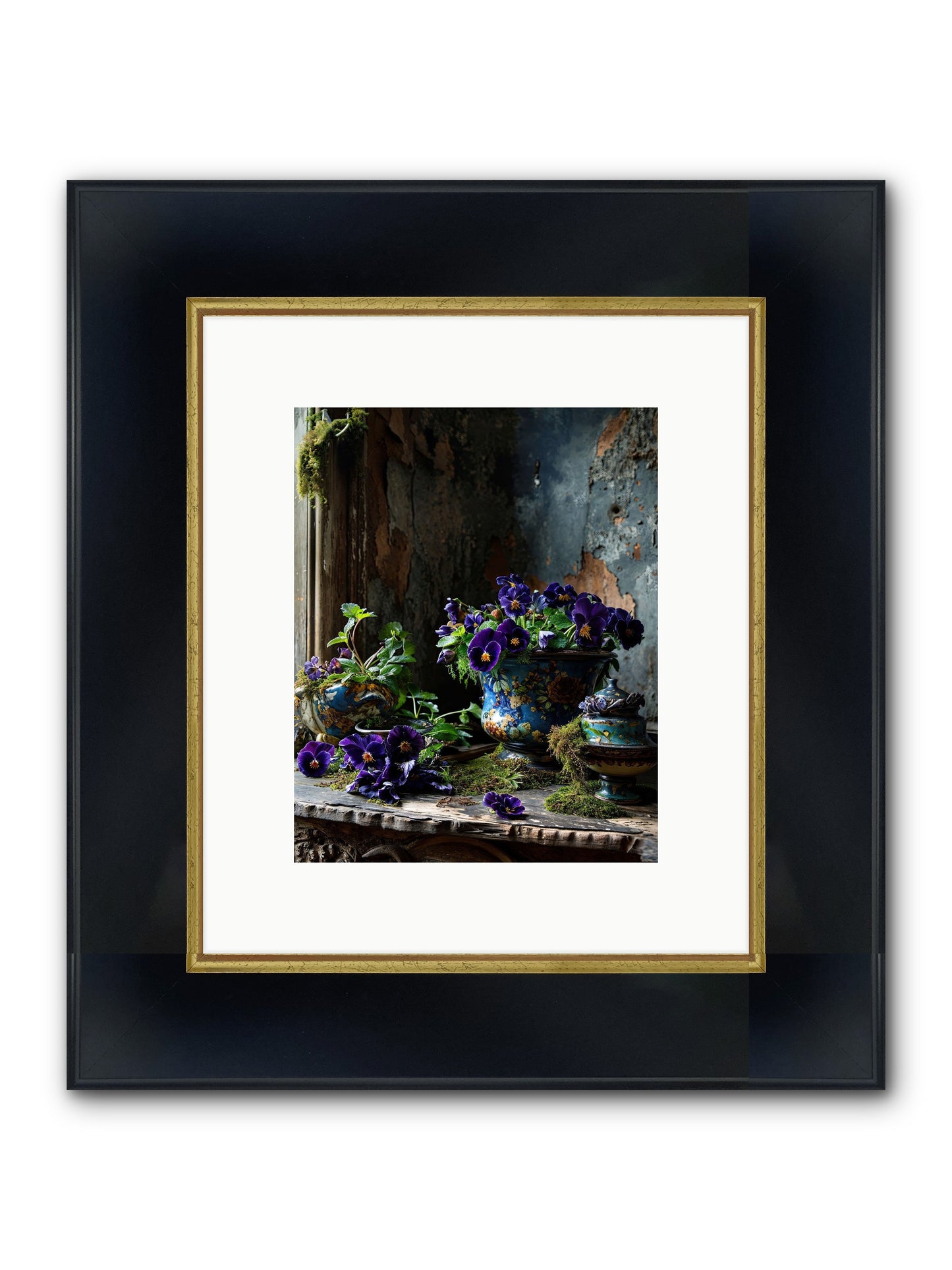 Folly's Fare Framed Print - Wide Black w/Gold 8x10
