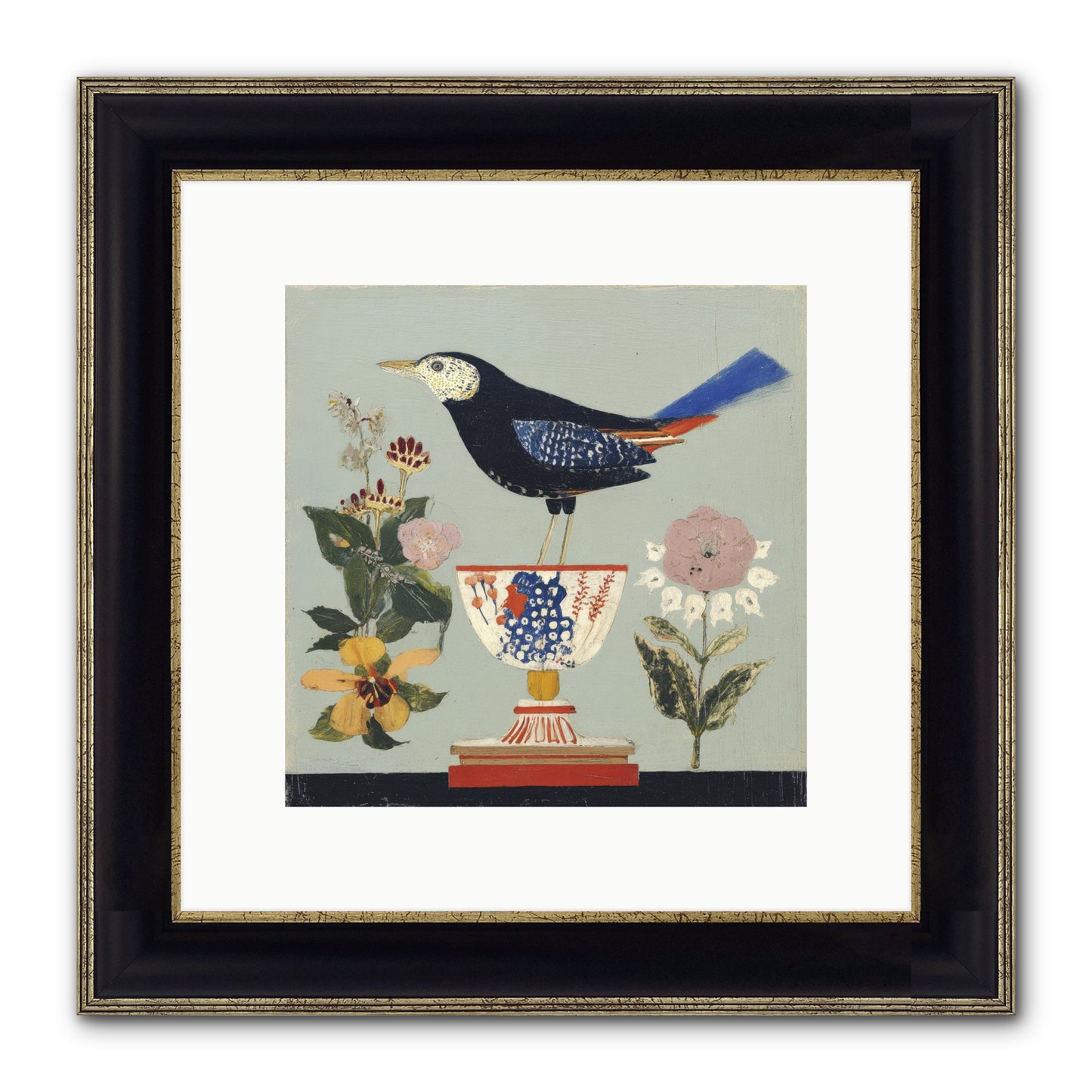 Footnotes From A Faded Ballroom Framed Print - Black & Gold 10x10