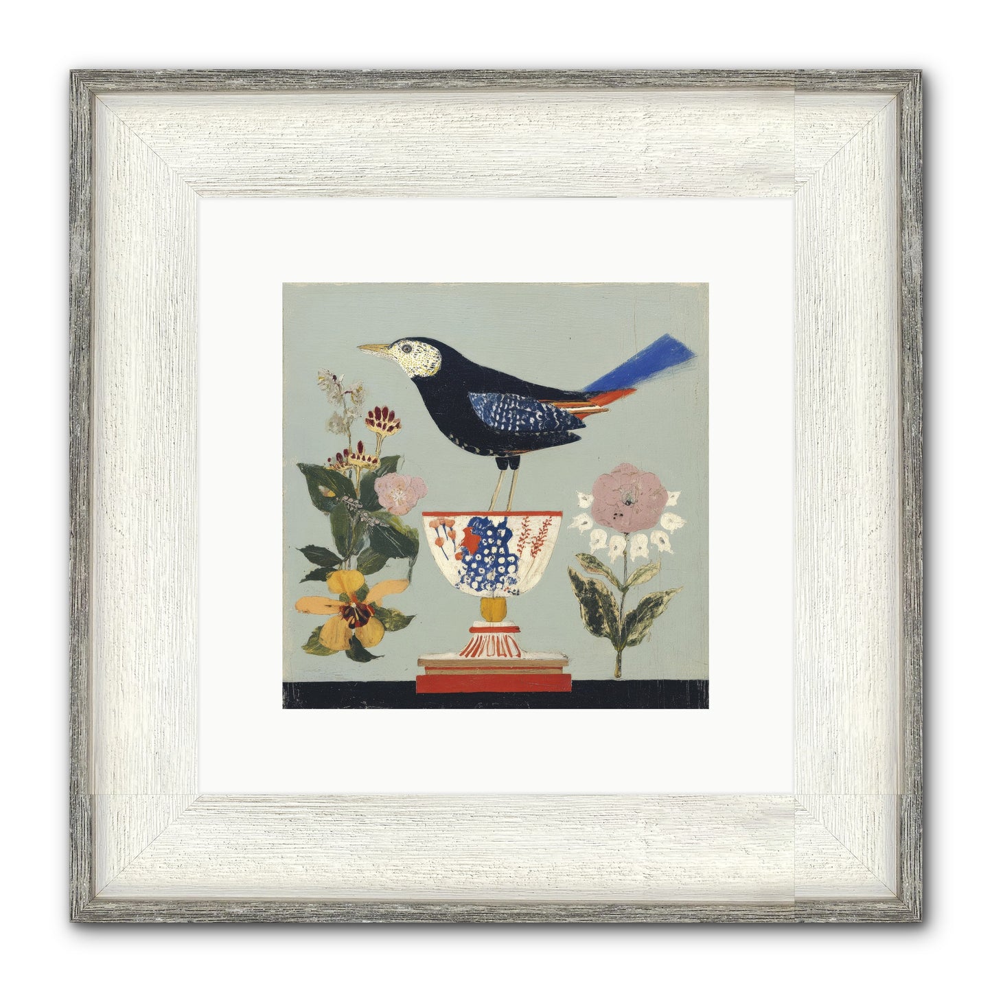 Footnotes From A Faded Ballroom Framed Print - Driftwood White 10x10