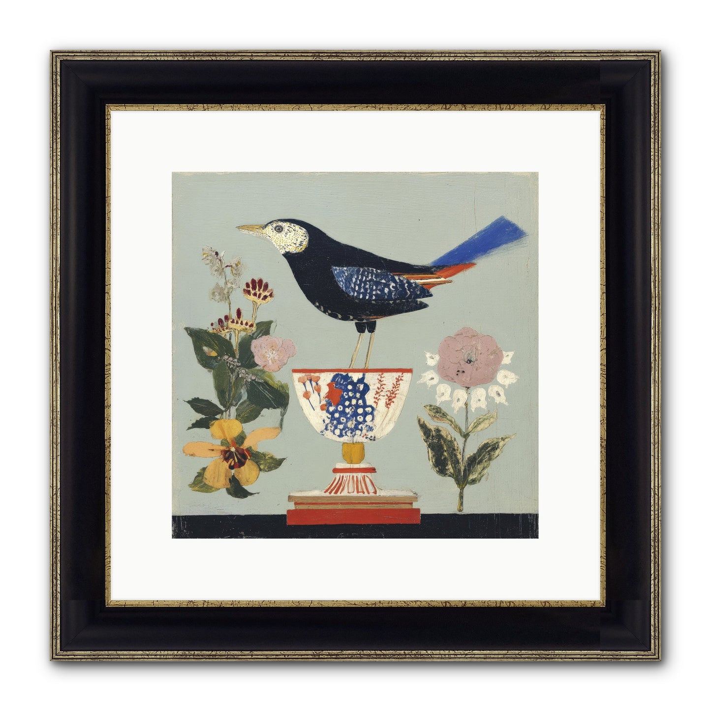 Footnotes From A Faded Ballroom Framed Print - Black & Gold 12x12
