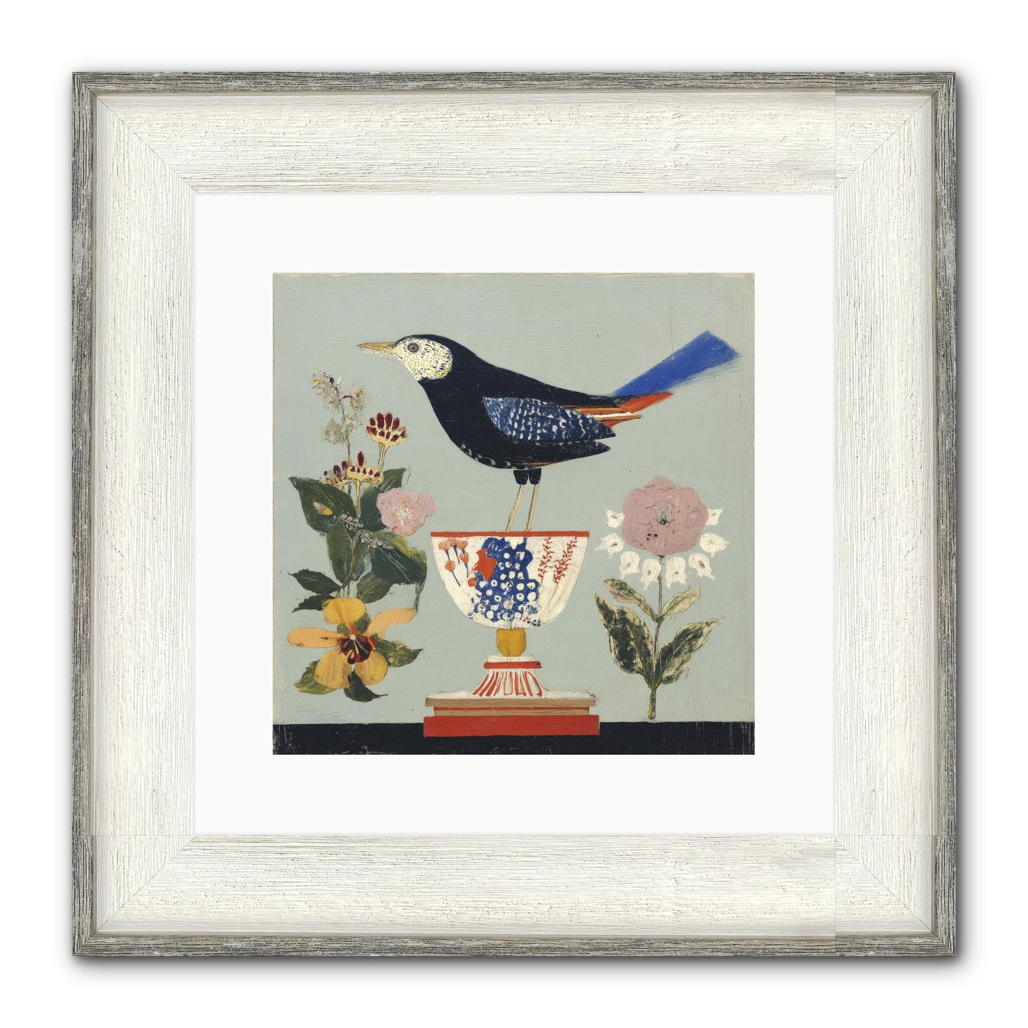 Footnotes From A Faded Ballroom Framed Print - Driftwood White 12x12