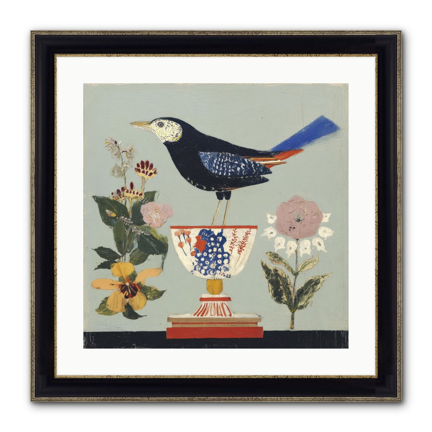 Footnotes From A Faded Ballroom Framed Print - Black & Gold 20x20