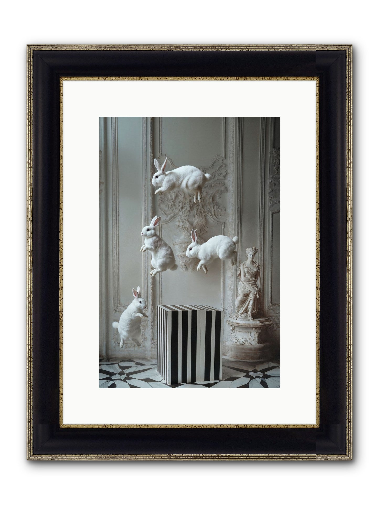 Footprints In The Sky Framed Print - Black & Gold 10x15