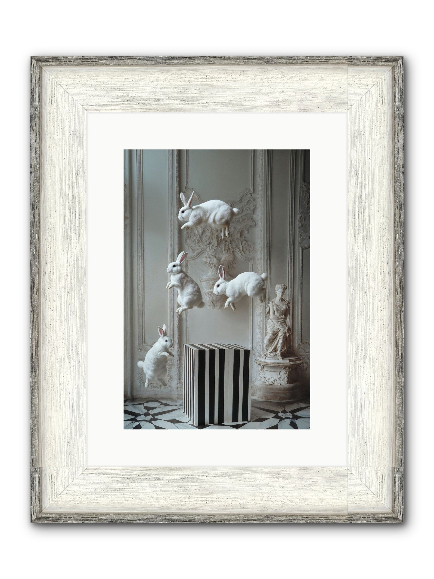 Footprints In The Sky Framed Print - Driftwood White 10x15