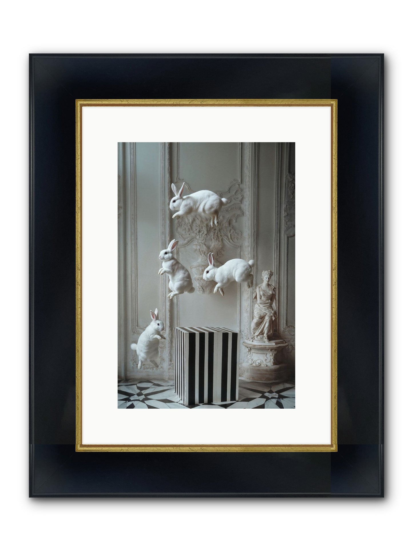 Footprints In The Sky Framed Print - Wide Black w/Gold 10x15