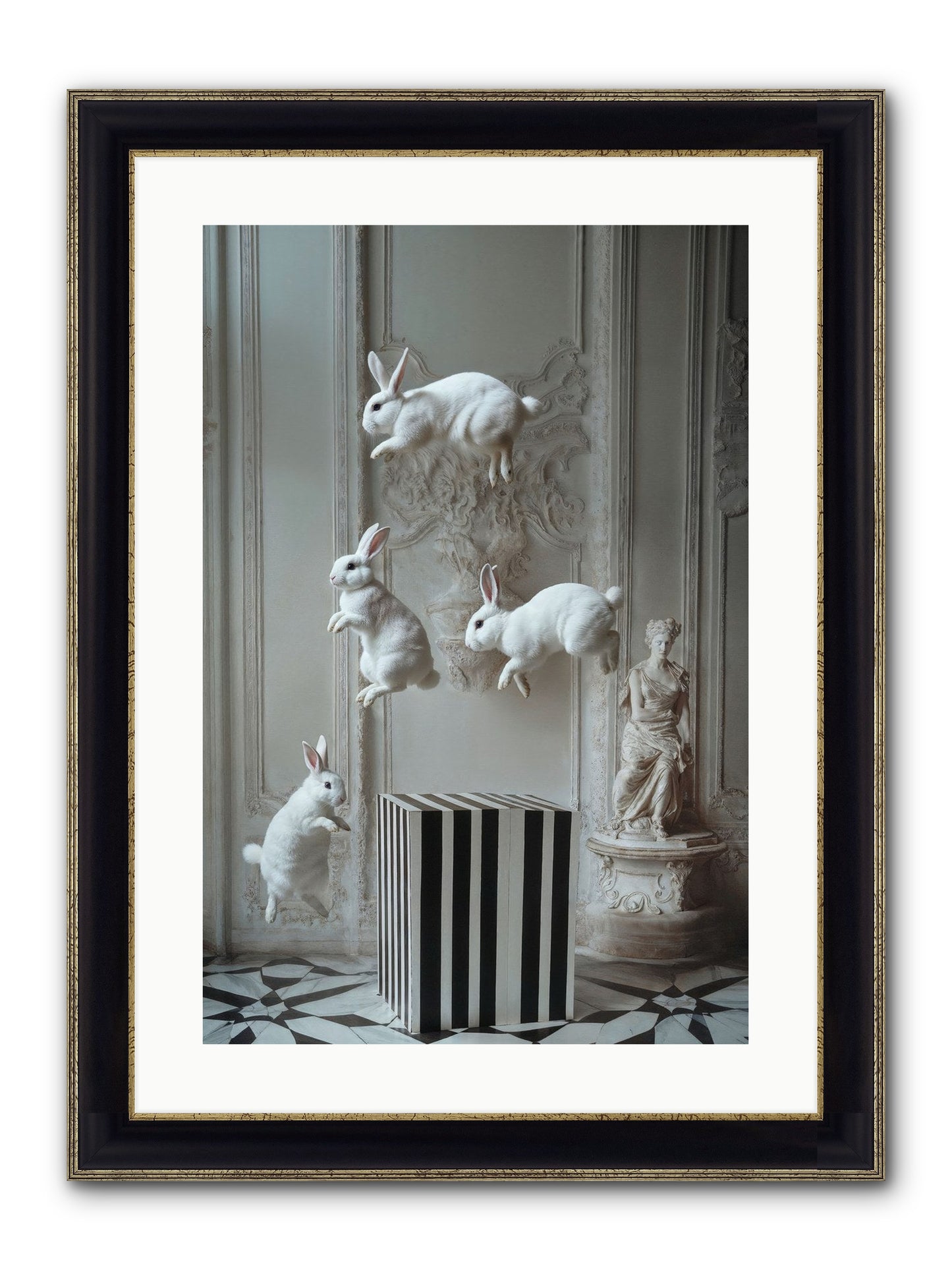 Footprints In The Sky Framed Print - Black & Gold 16x24