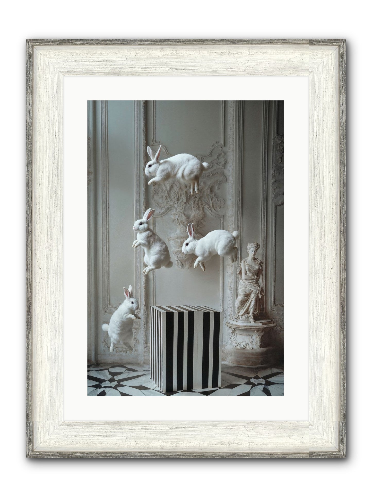 Footprints In The Sky Framed Print - Driftwood White 16x24
