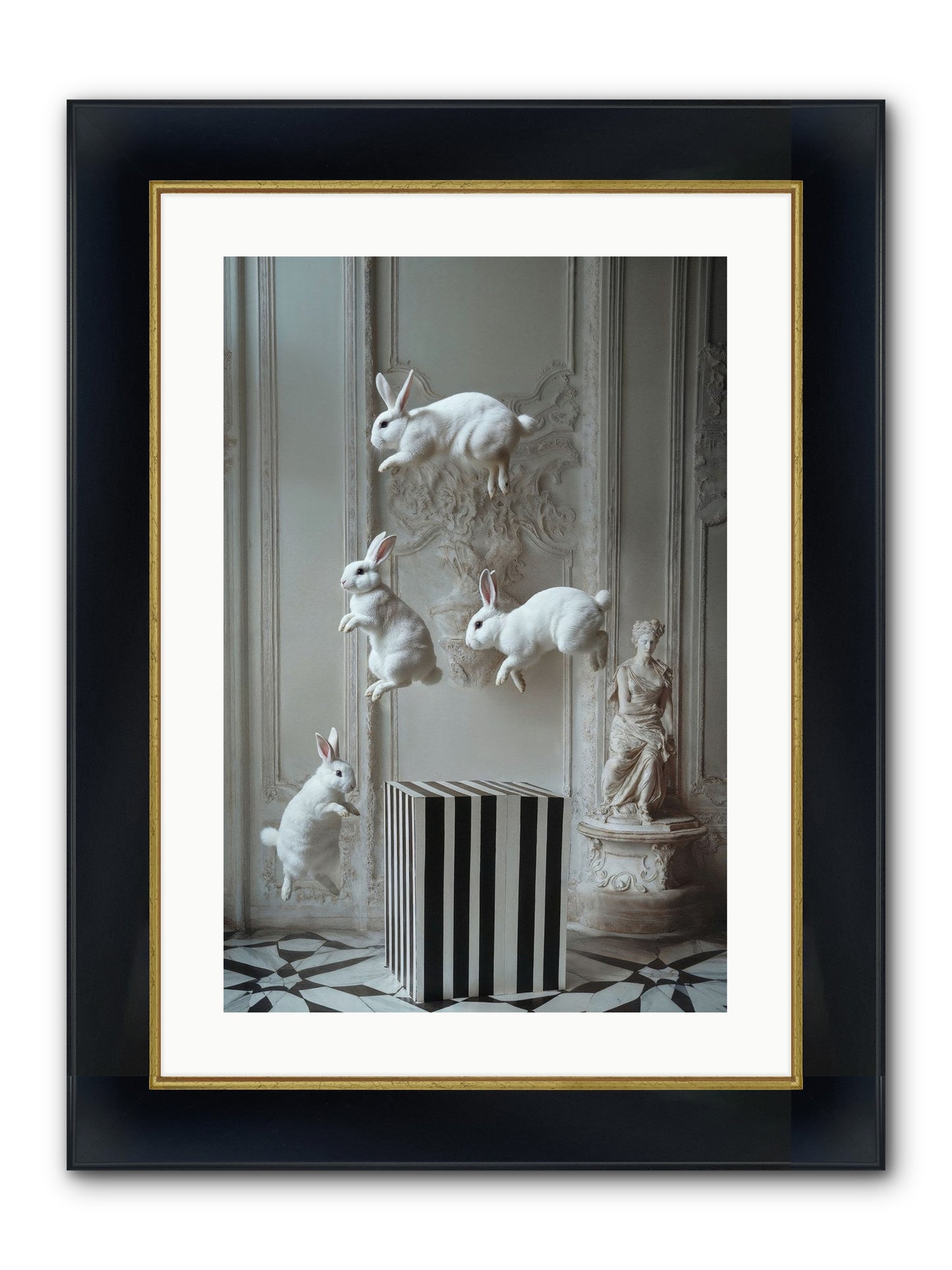 Footprints In The Sky Framed Print - Wide Black w/Gold 16x24